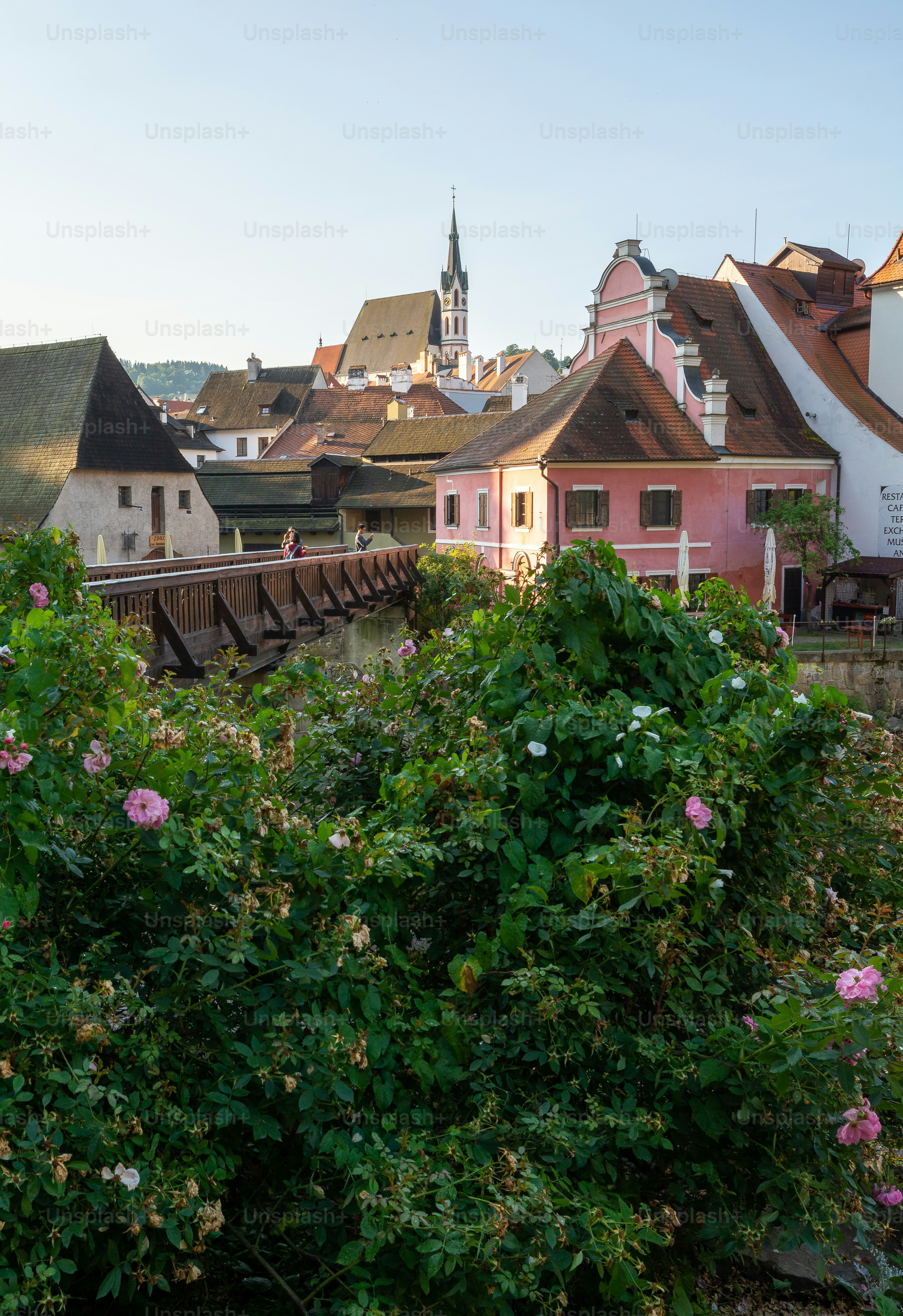 Wooden bridge in Český Krumlov - Photo on Unsplash+