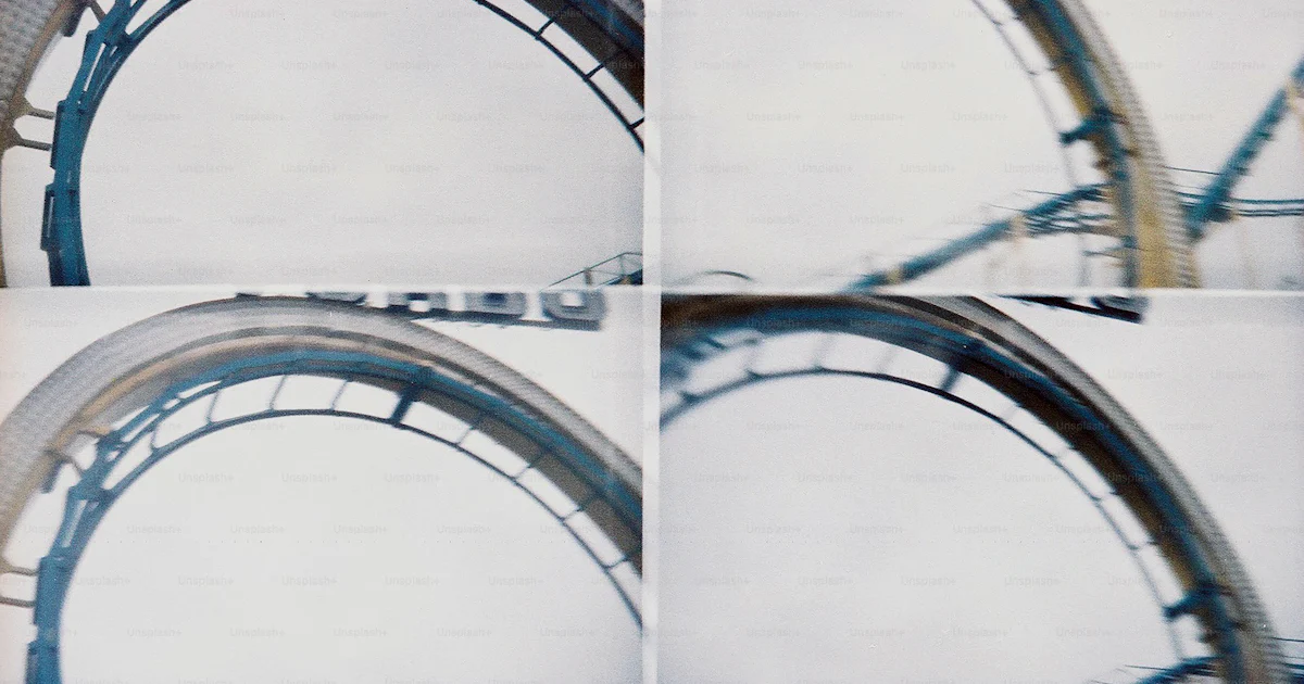Tracking Alignment Roller coaster track in four panels - Photo on Unsplash+