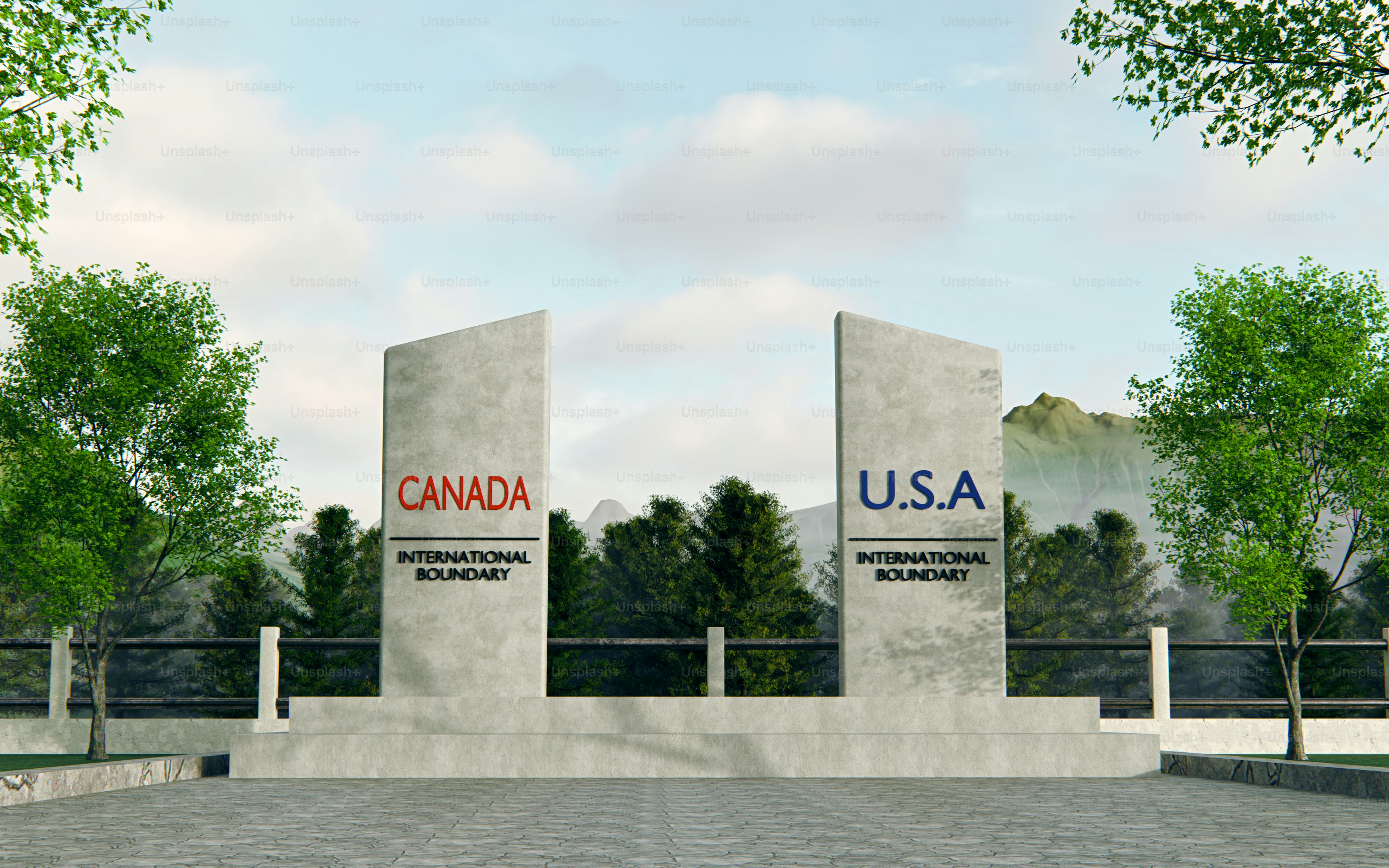 Canada and U.S.A. international boundary monuments - Photo on Unsplash+