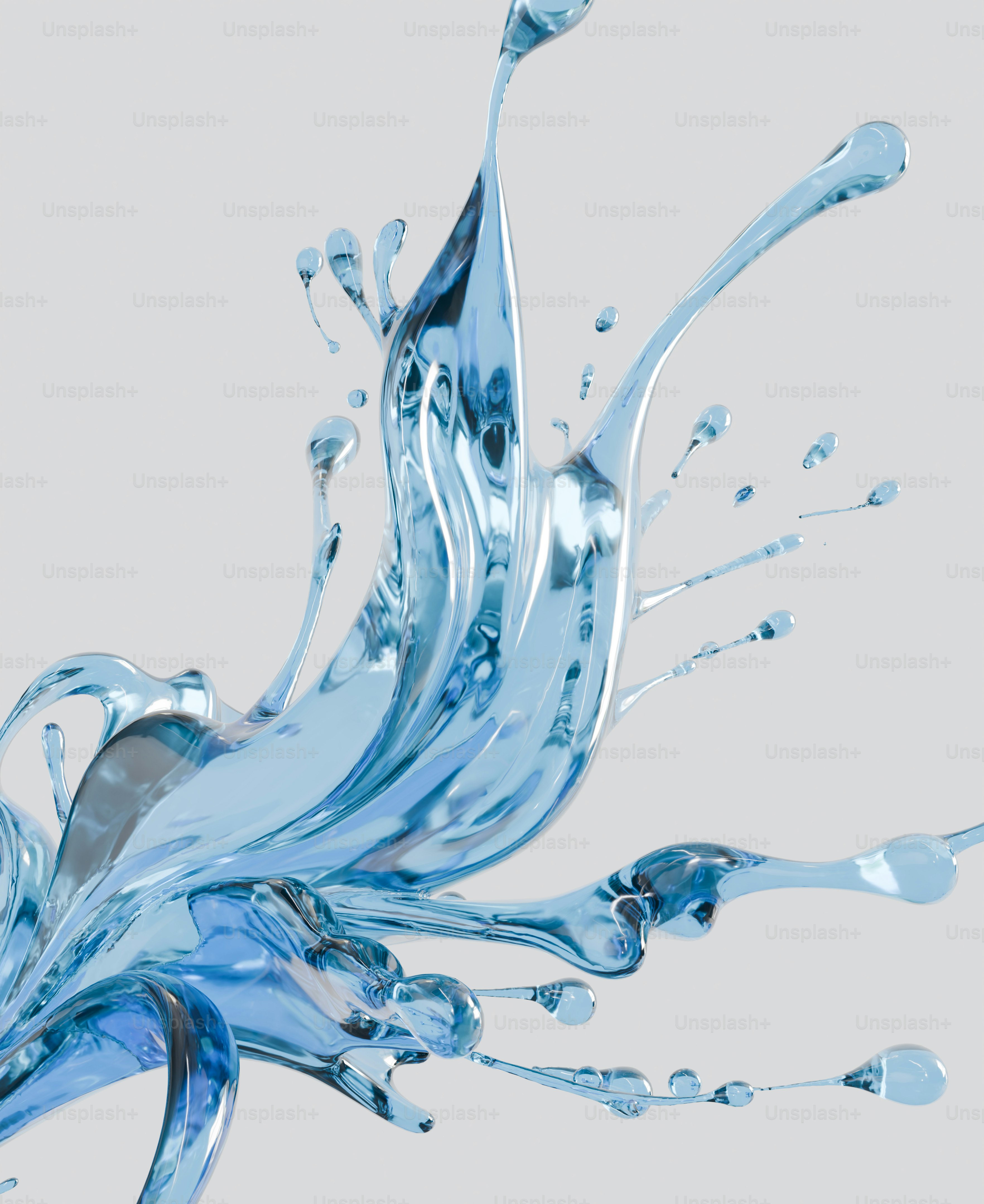 Blue water splash on grey background - Photo on Unsplash+
