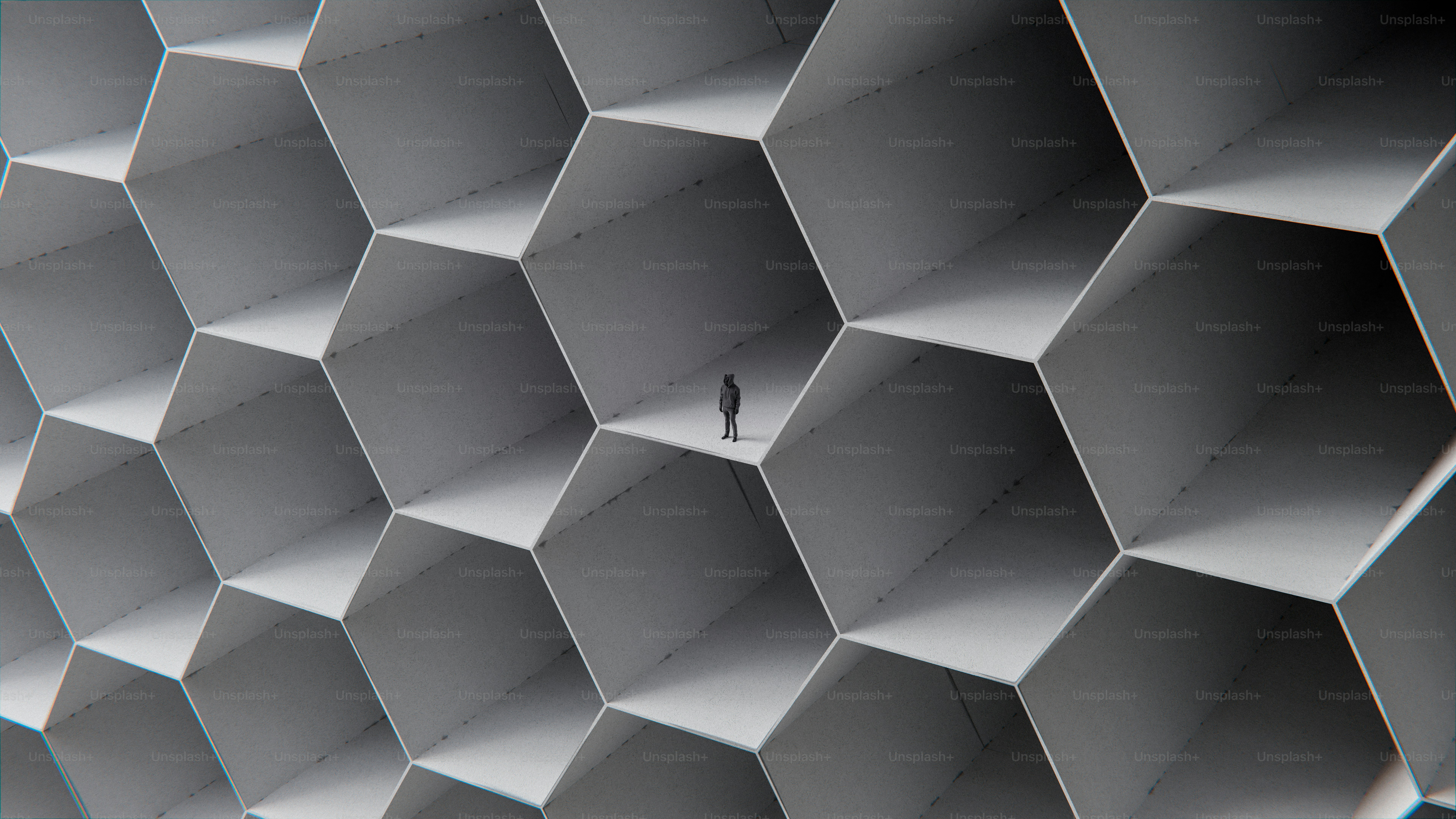 Person before massive honeycomb structure - Photo on Unsplash+