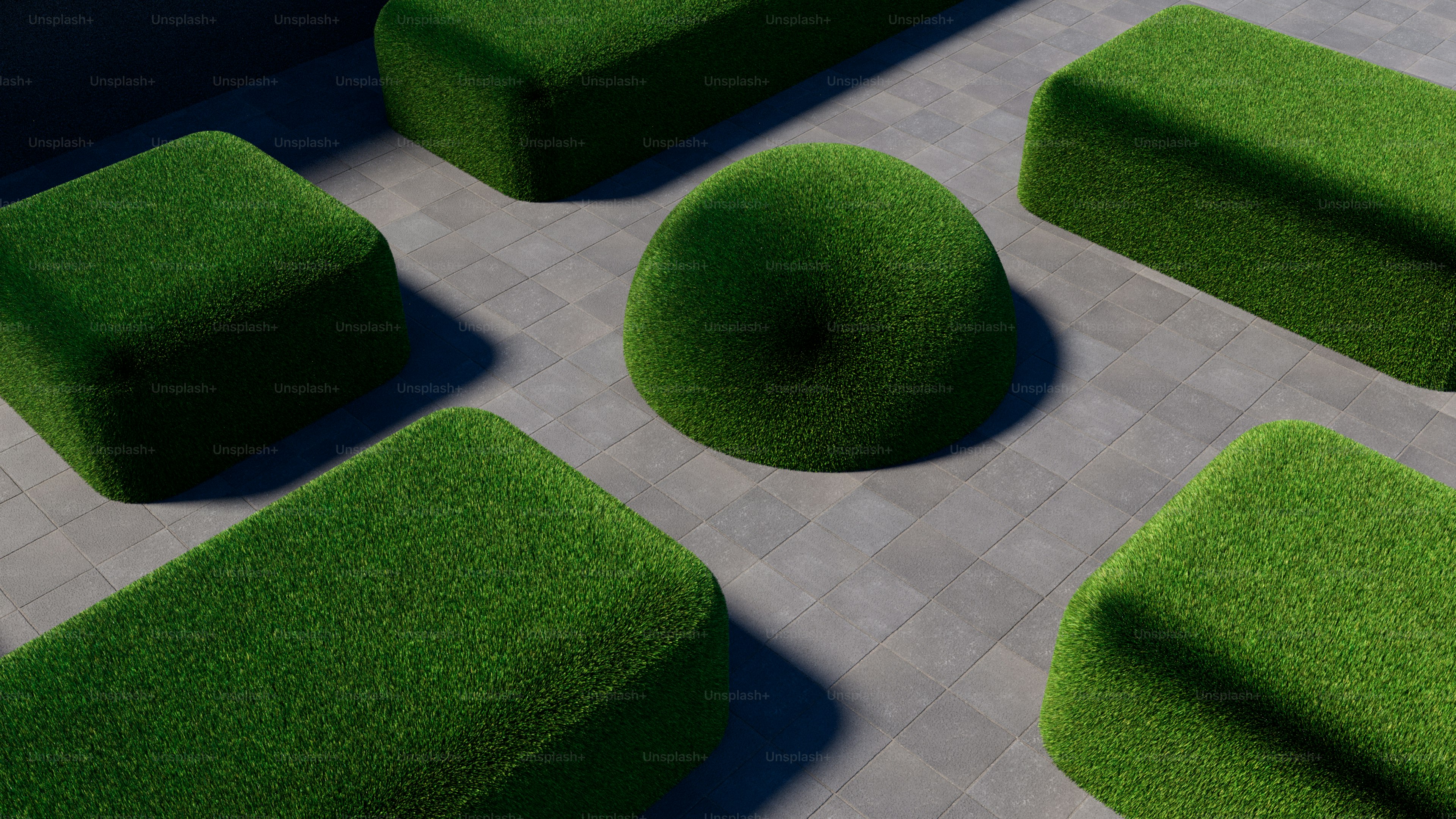 Green grass dome on tiled patio - Photo on Unsplash+