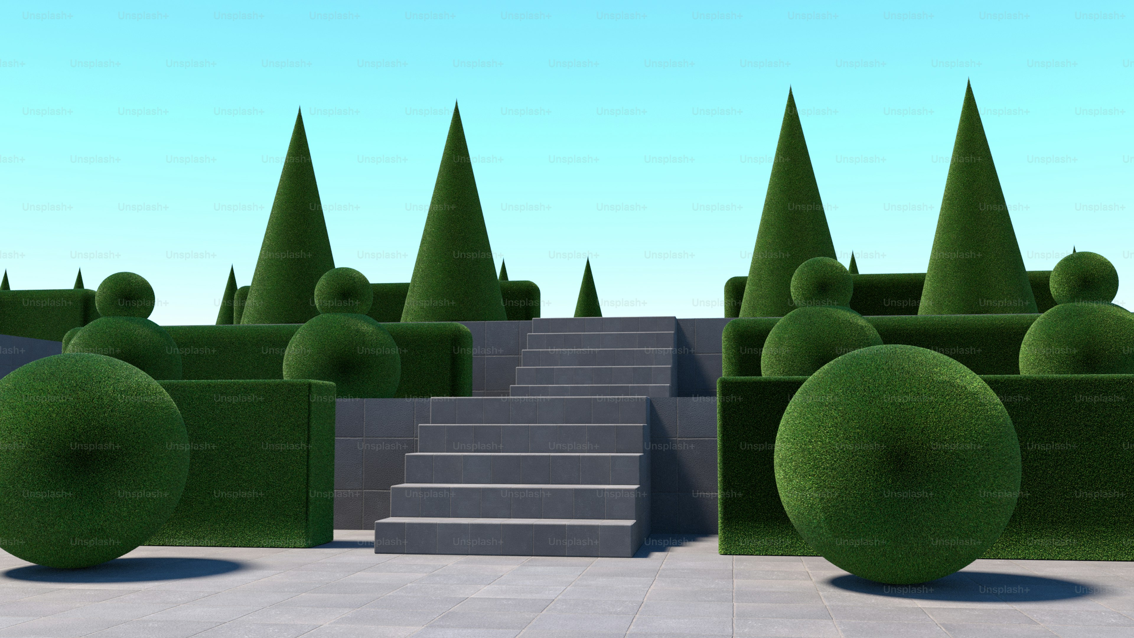 Green grass dome on tiled patio - Photo on Unsplash+
