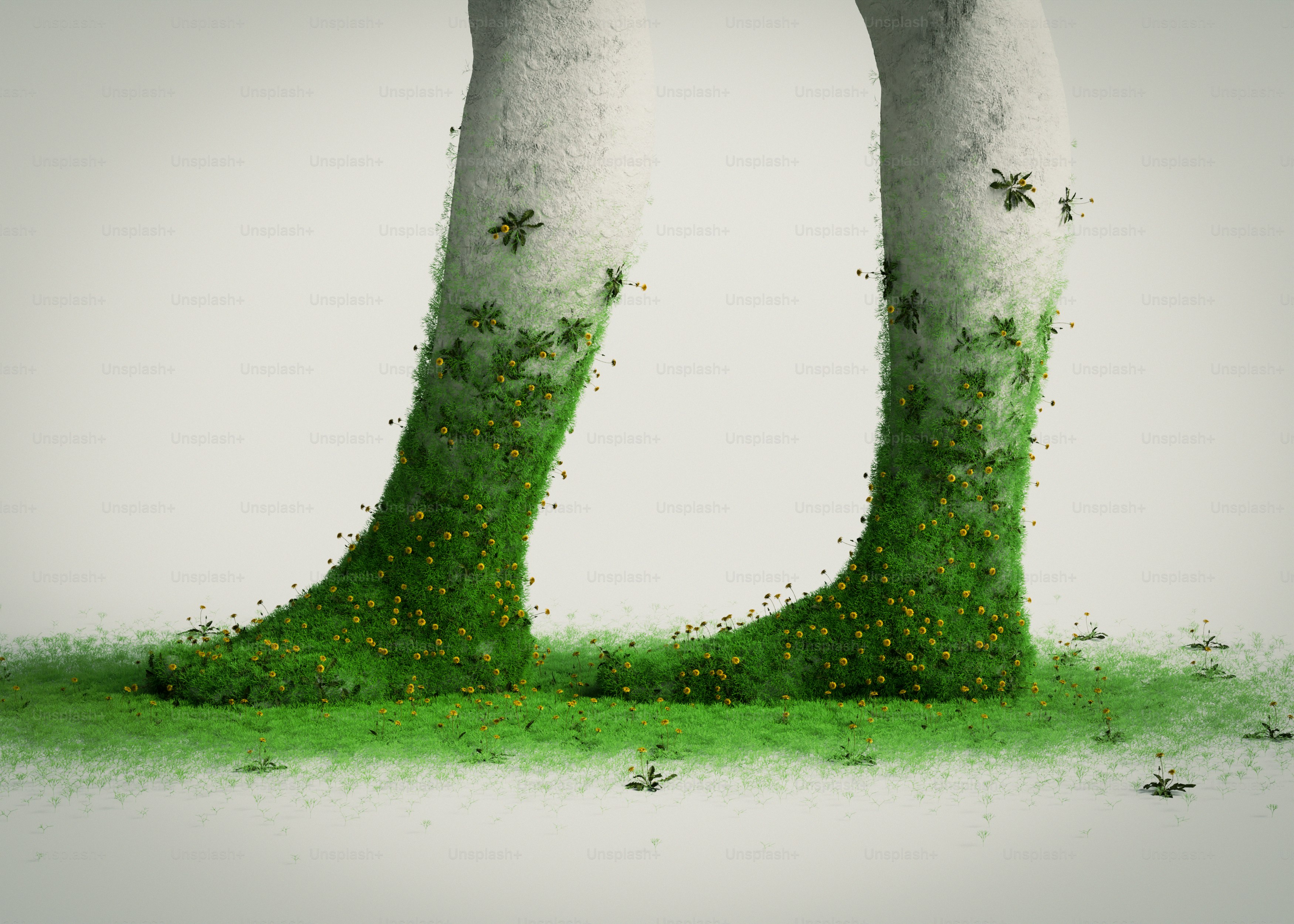Human torso covered in green moss - Photo on Unsplash+