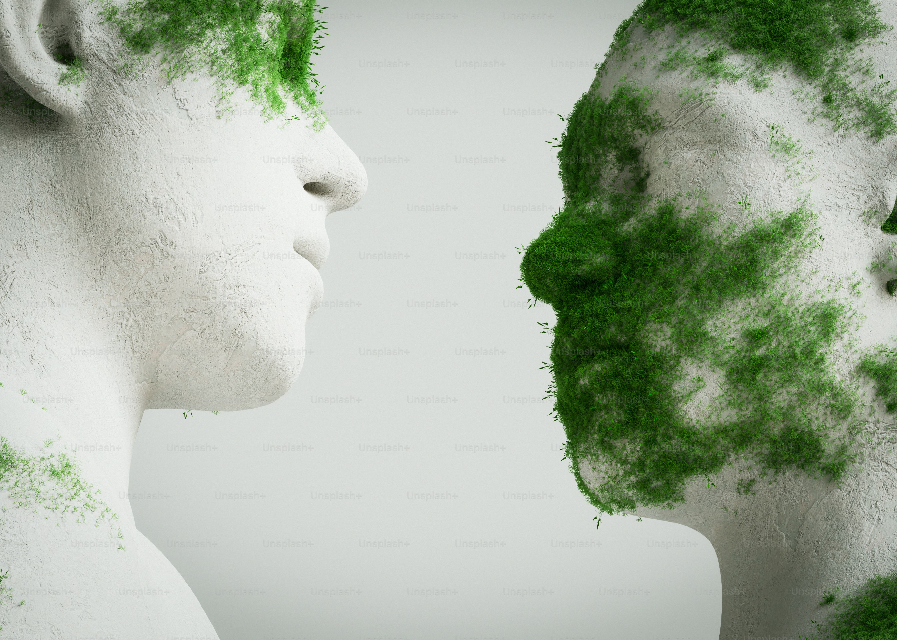 Human torso covered in green moss - Photo on Unsplash+