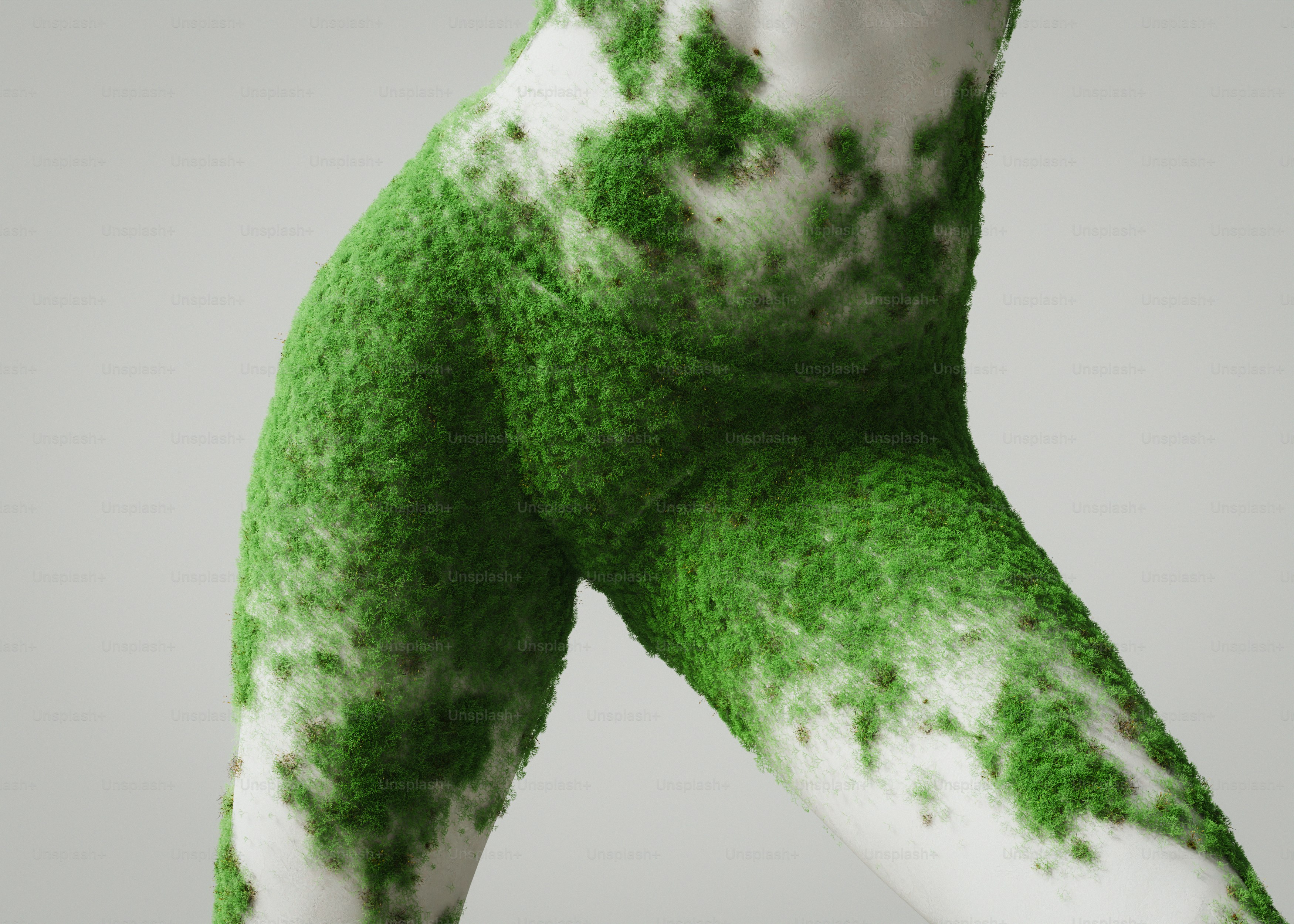 Human torso covered in green moss - Photo on Unsplash+