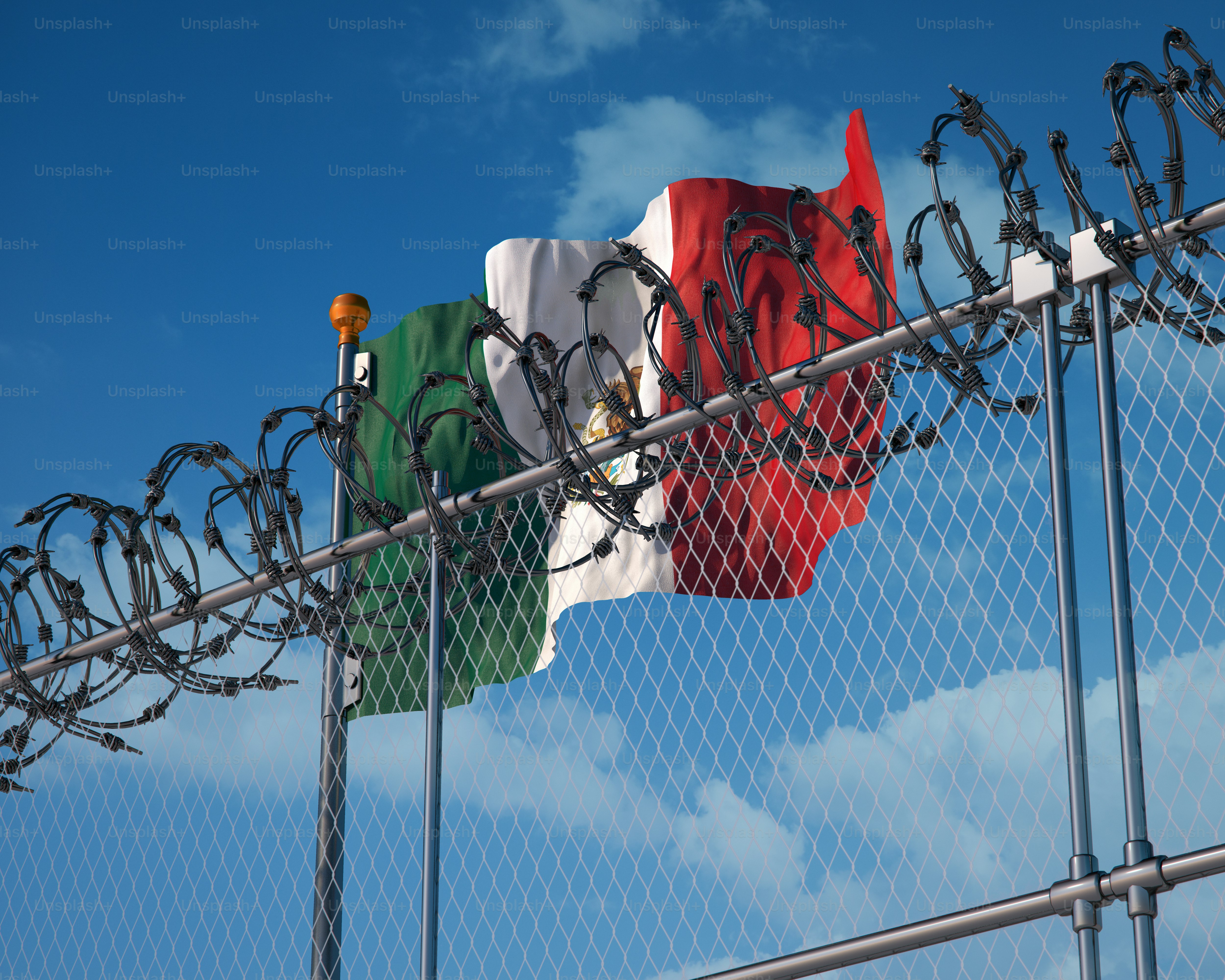 Cartelera y valla de la frontera entre EE. UU. y México - Foto en Unsplash+