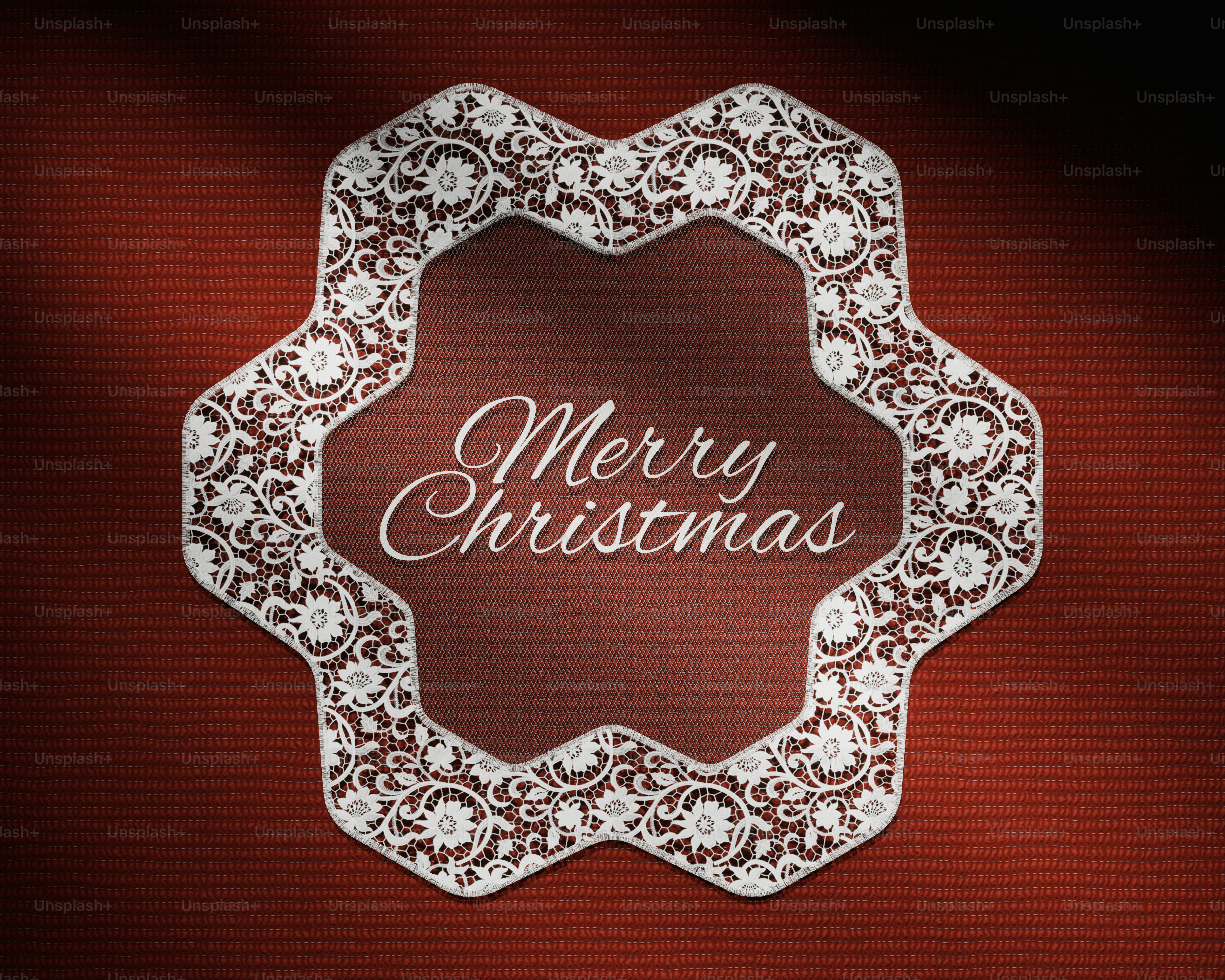 Flower lace doily with holiday text - Photo on Unsplash+