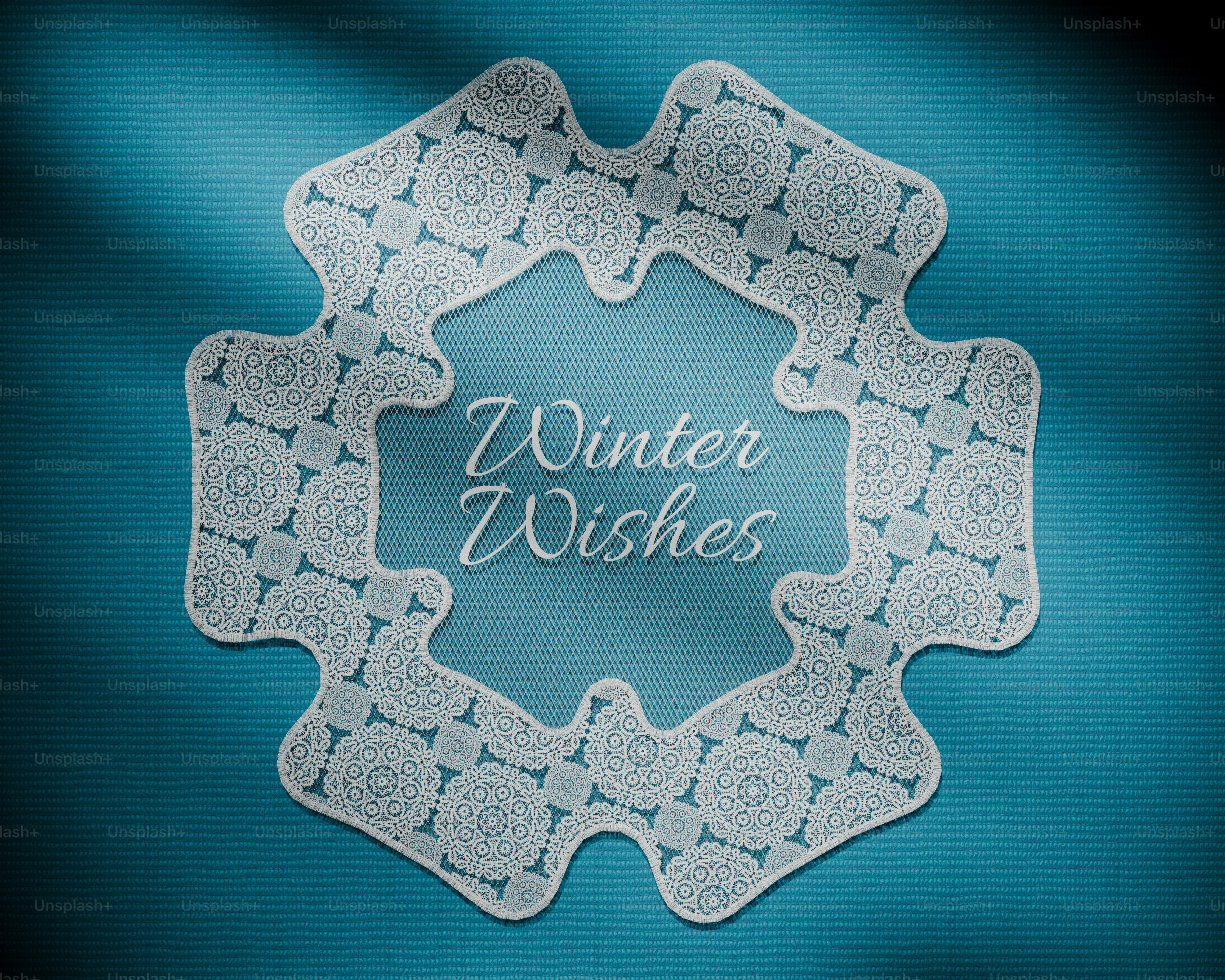 Flower lace doily with holiday text - Photo on Unsplash+