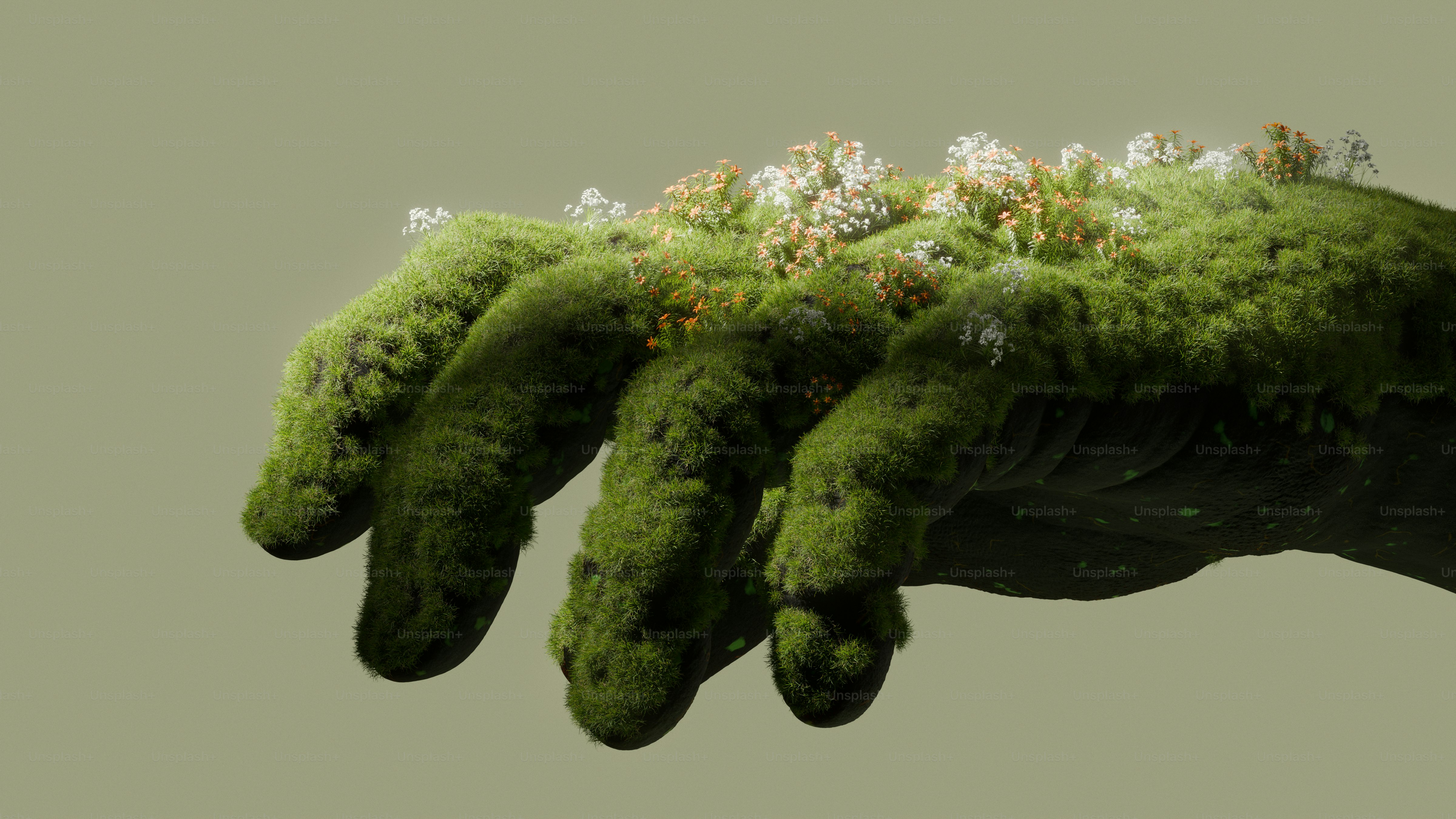 Giant hand covered in moss - Photo on Unsplash+