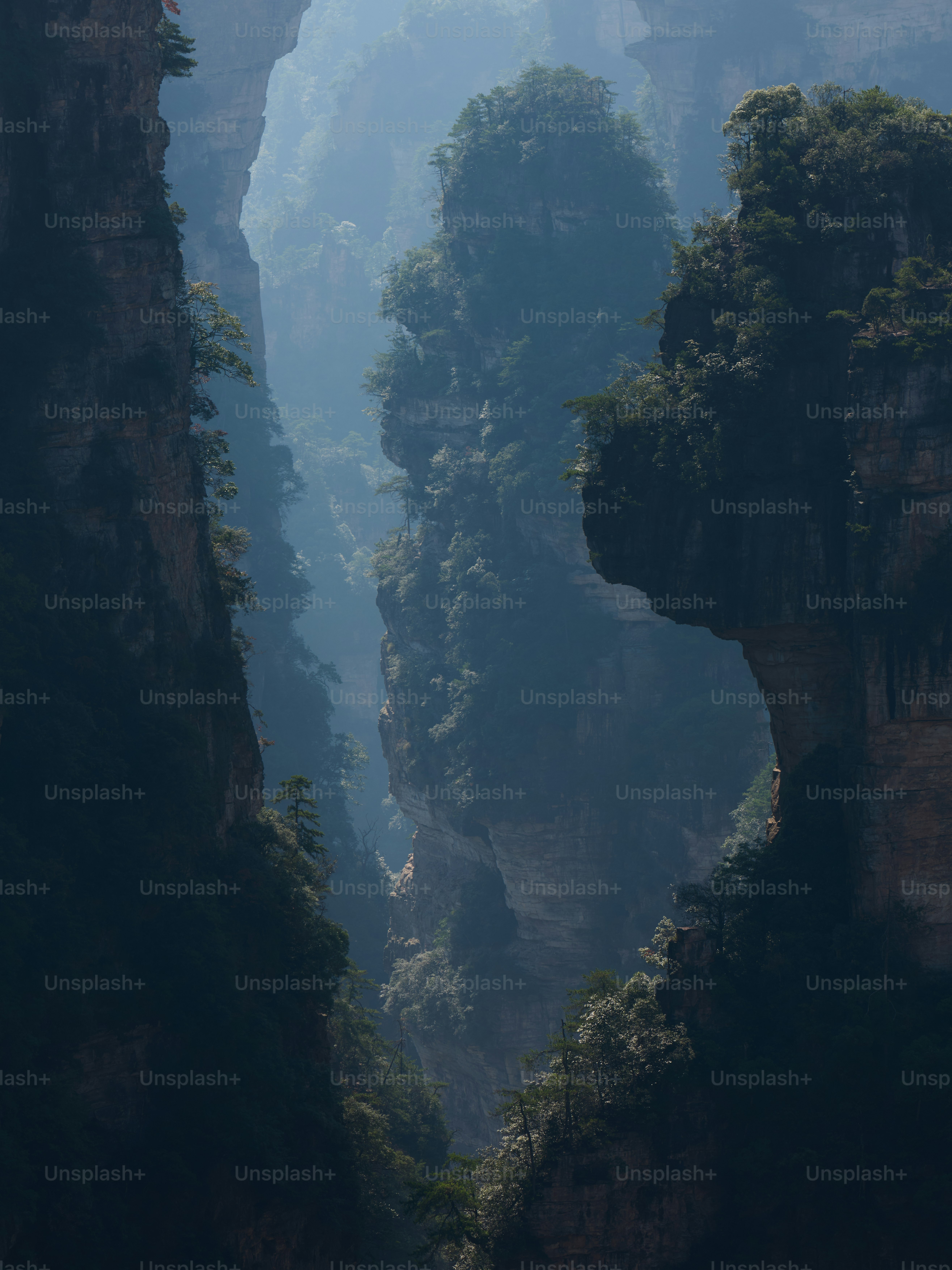 Sandstone pillars in Zhangjiajie - Photo on Unsplash+