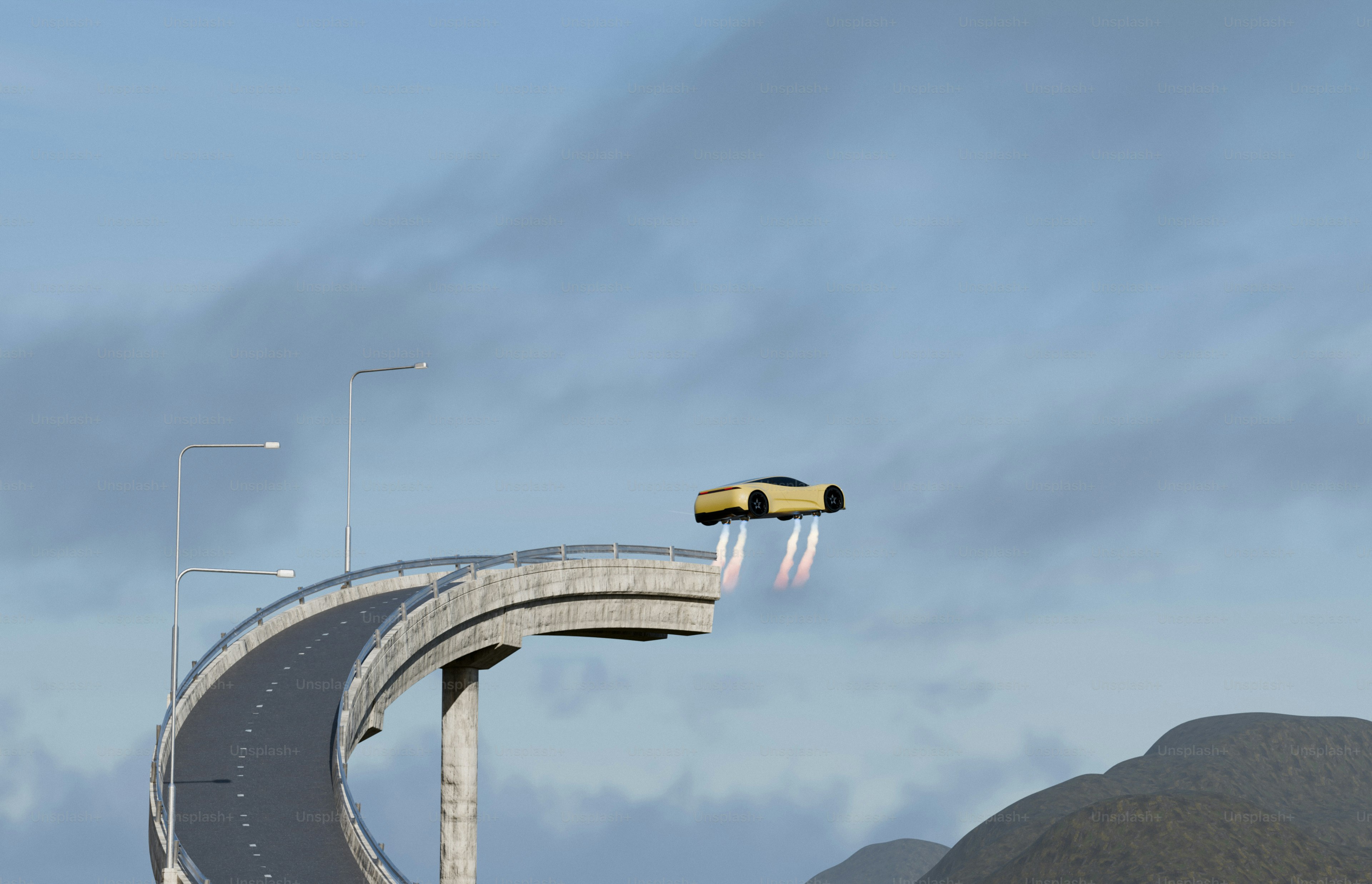 Black sports car speeding on road - Photo on Unsplash+