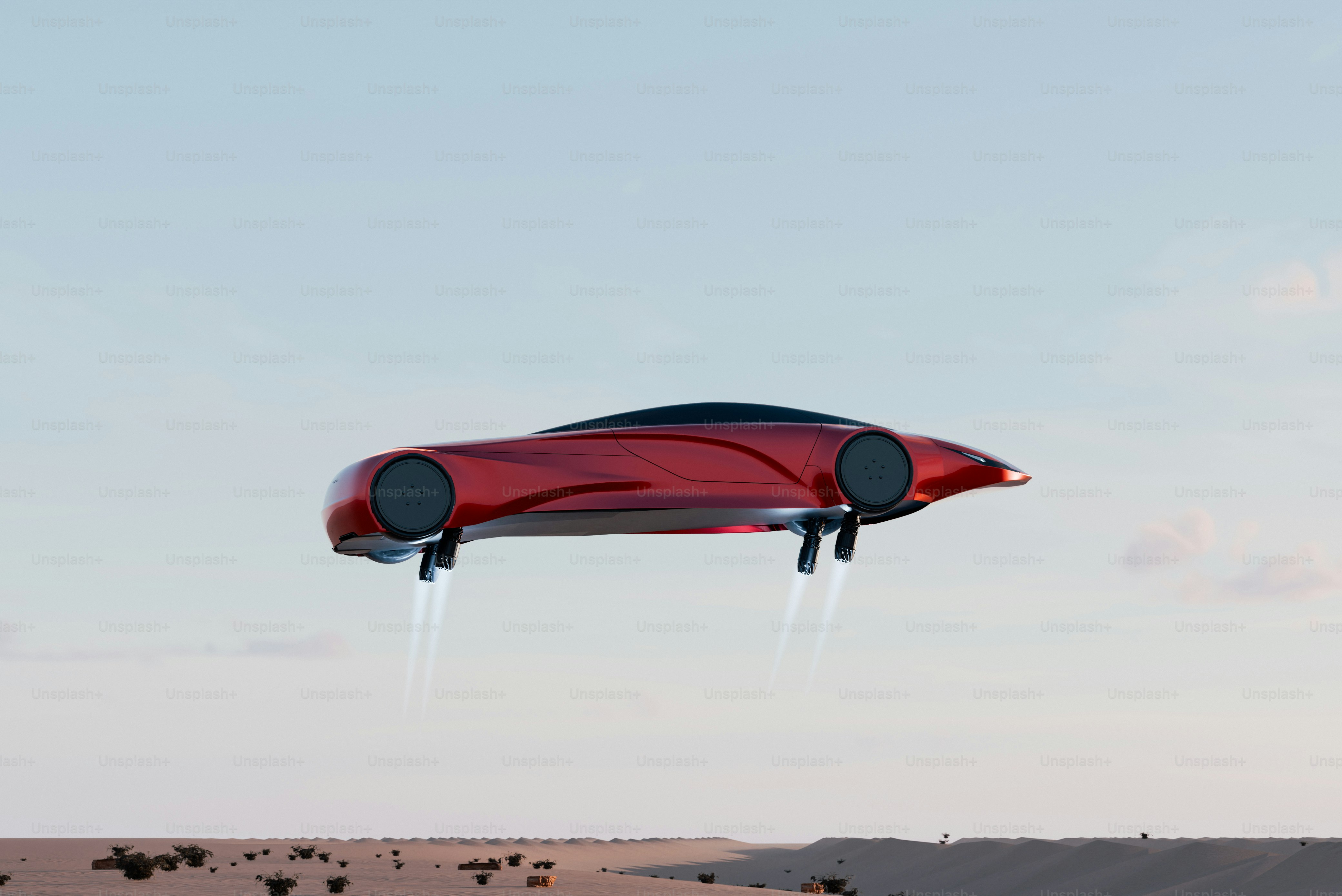 Silver flying vehicle in futuristic city - Photo on Unsplash+