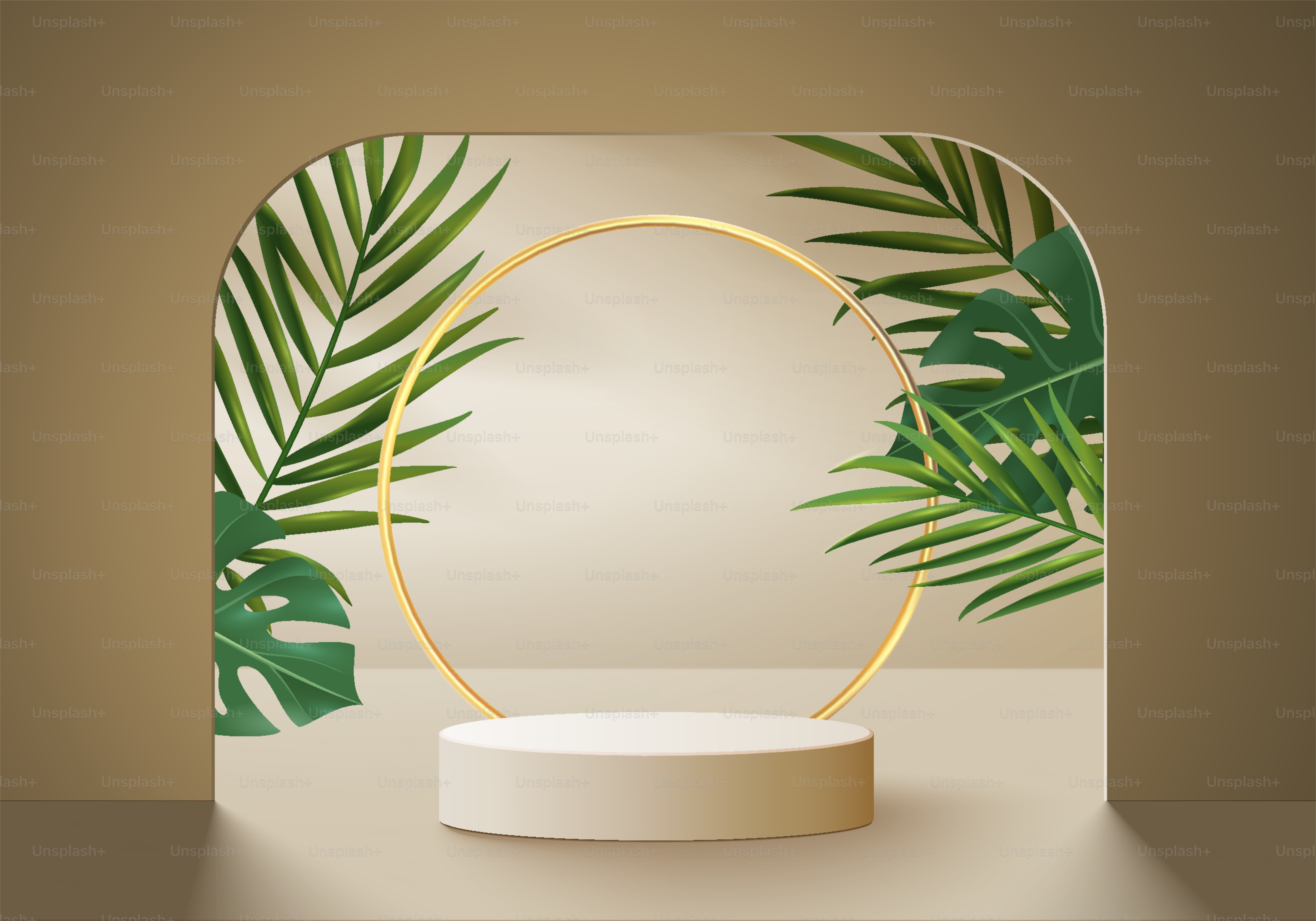 3d background products display minimal podium scene with geometric platform. background vector 3d with winners podium. stand to show cosmetic products. Stage showcase on pedestal modern studio beige pastel