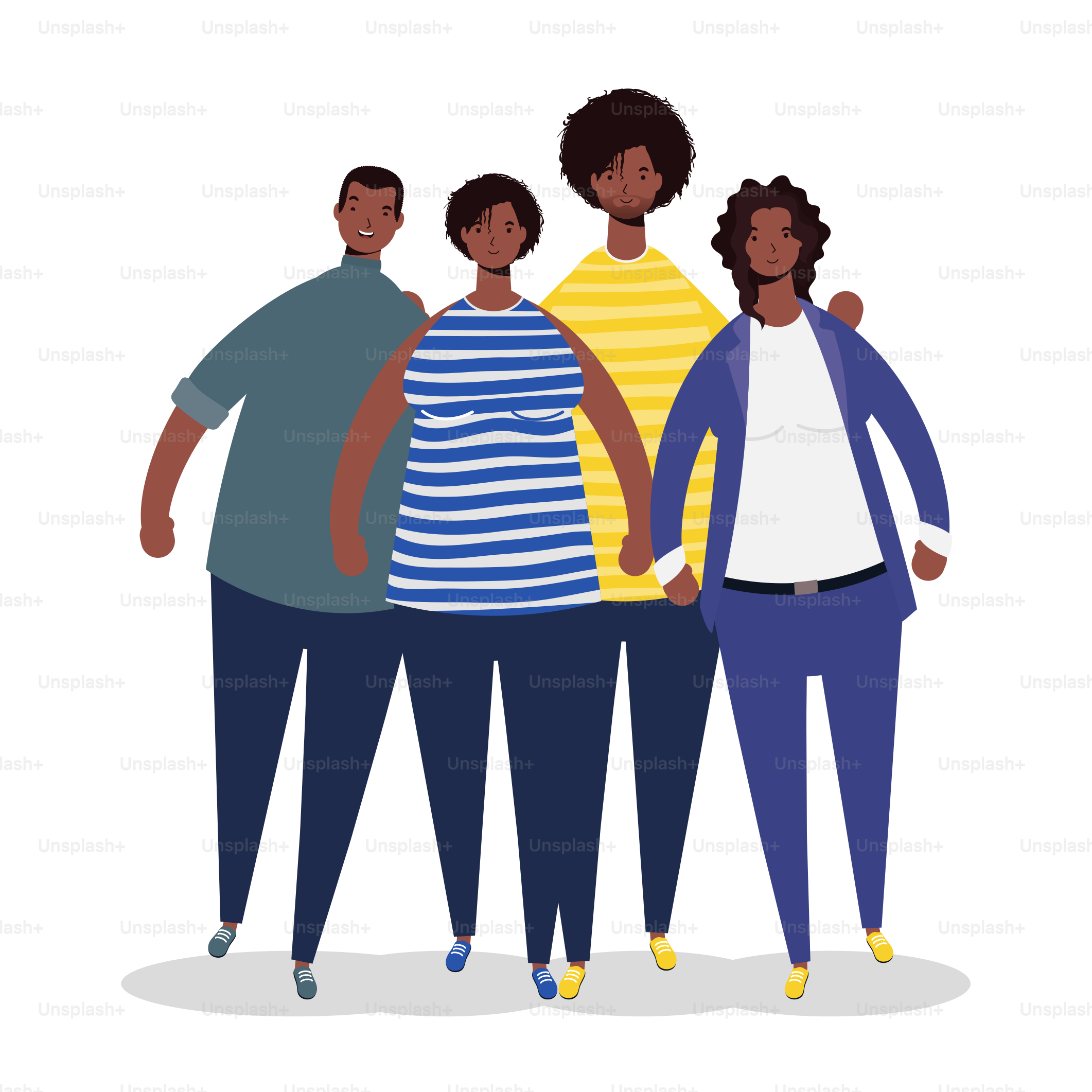 group of afro people characters vector illustration design