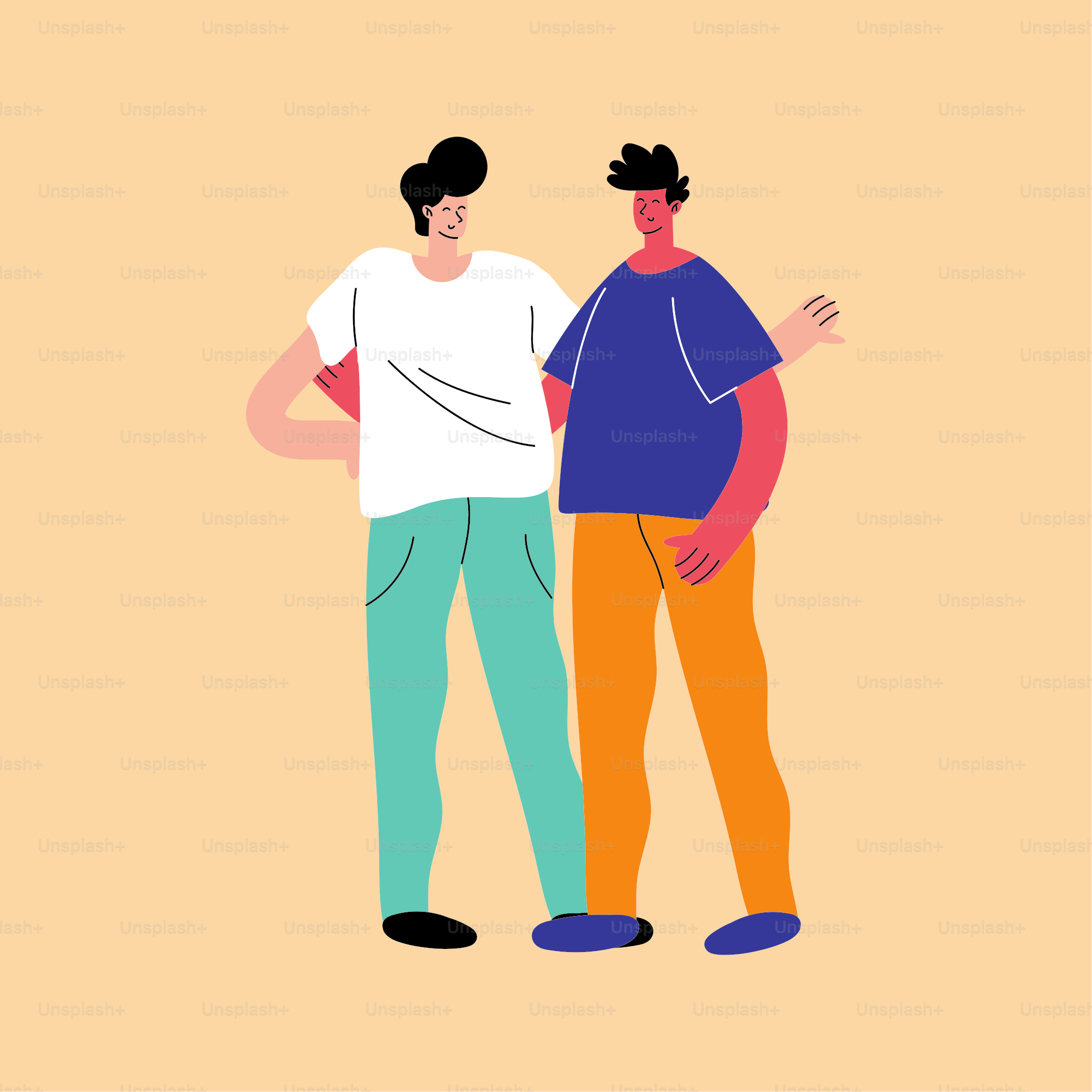 men friends couple avatars characters