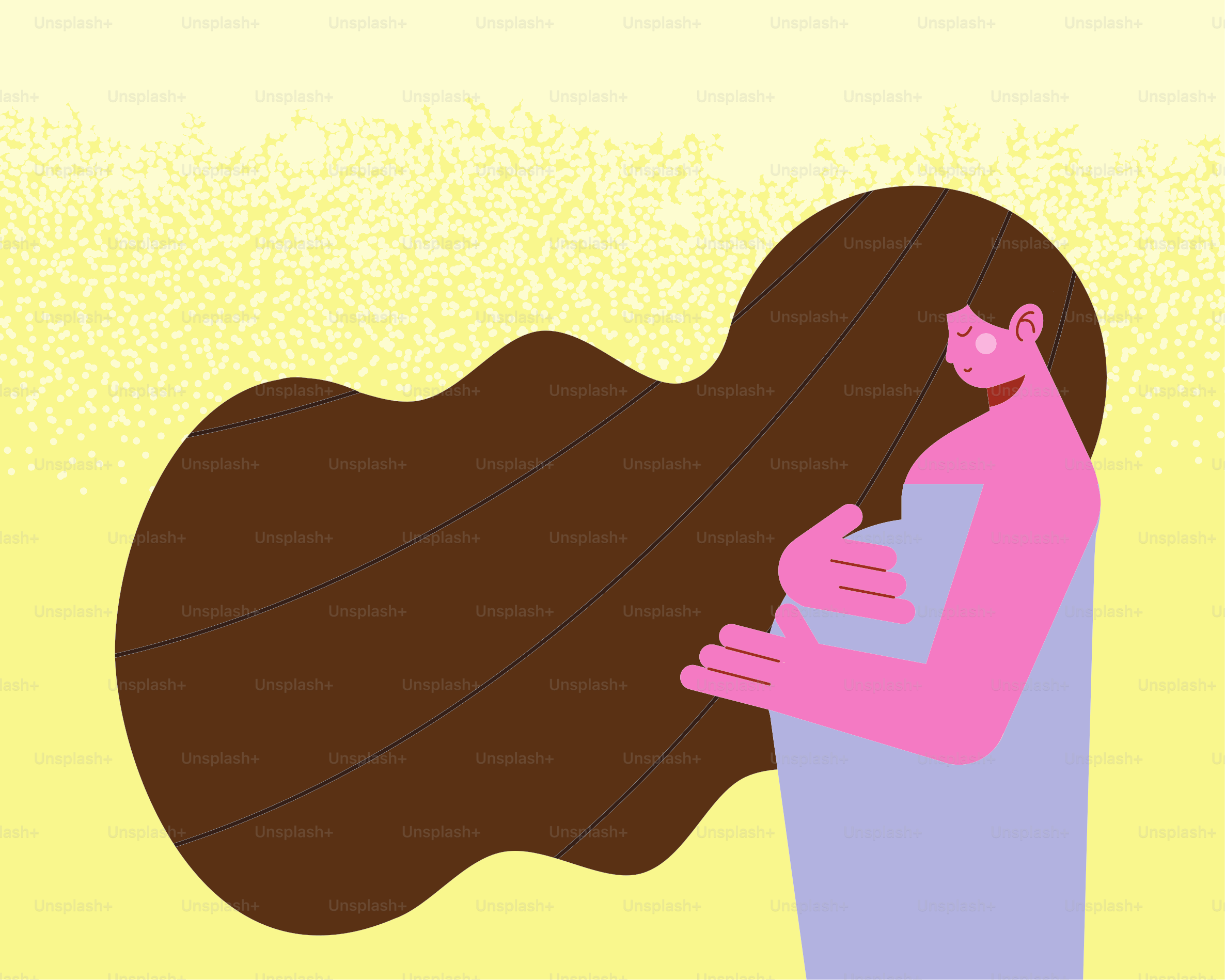 cute woman pregnancy love character