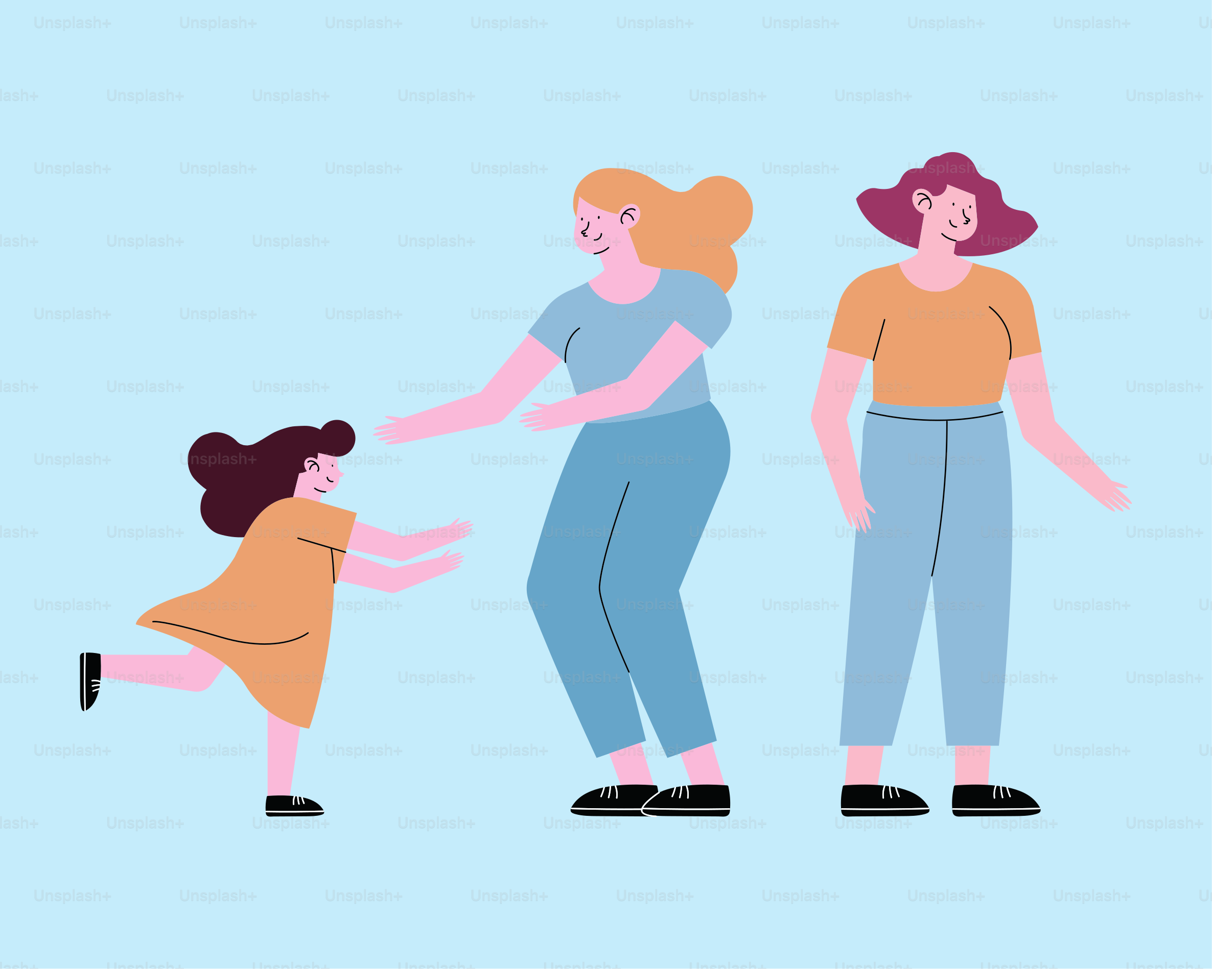 moms and daughter lovers characters