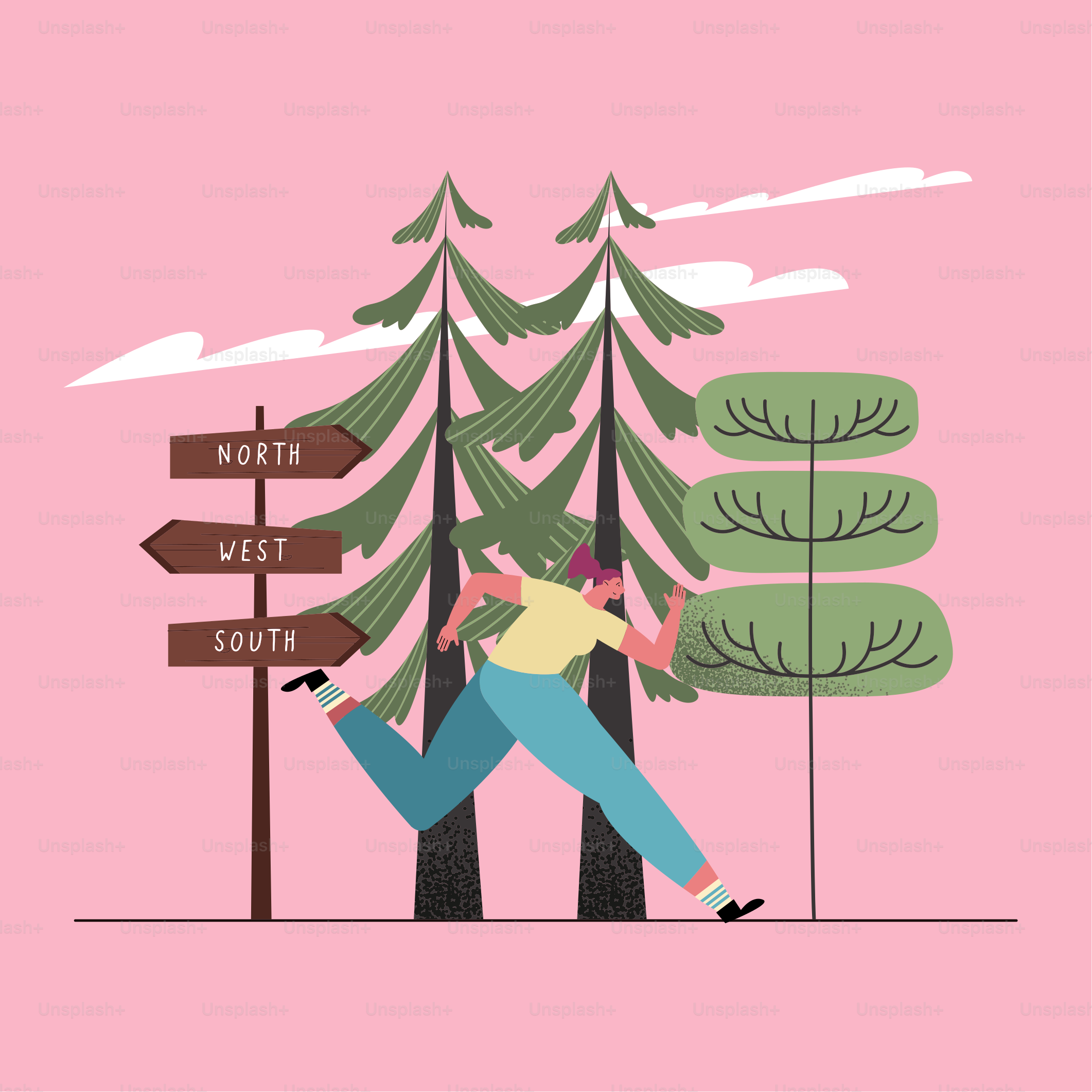 woman running outdoor athletic character