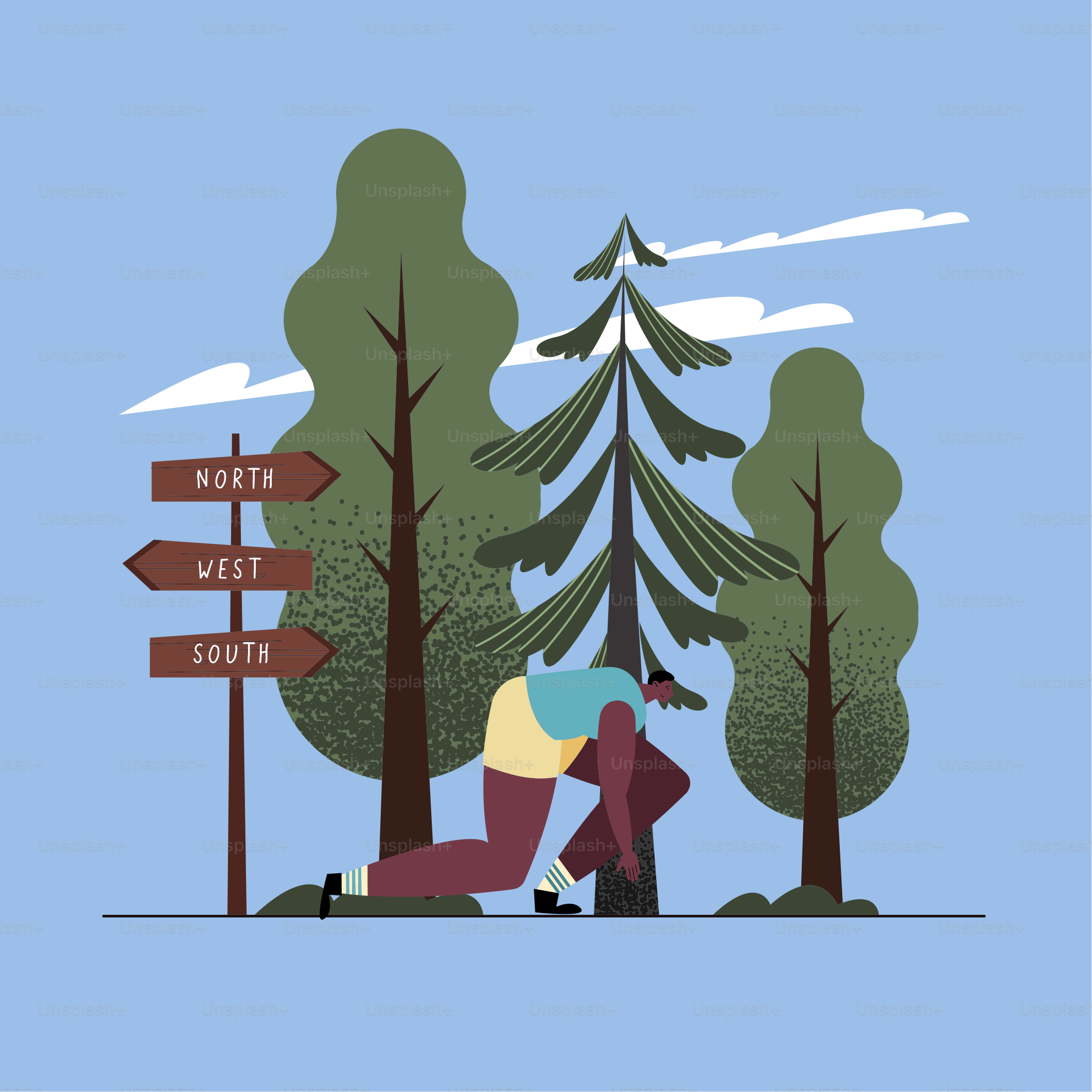 Afro-Mann, der im Freien läuft, Charakterszene