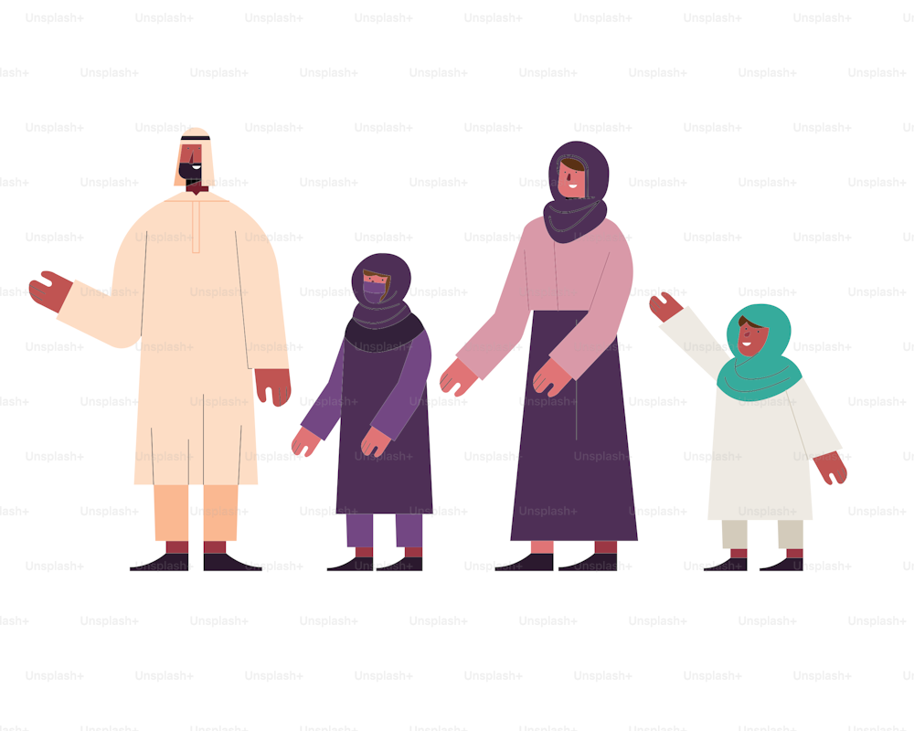 família muçulmana membros da cultura personagens
