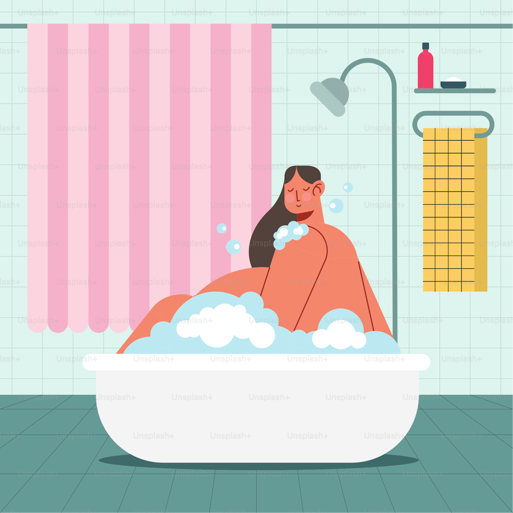 pregnancy woman in bathtub character