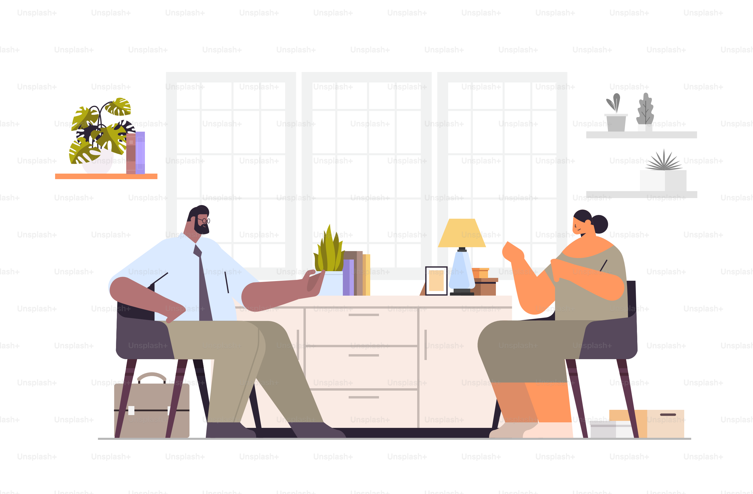 Empresários de raça mista discutindo durante reuniões amigáveis colegas conversando entre si conceito de comunicação empresarial ilustração vetorial horizontal de corpo inteiro