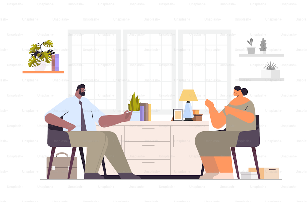 mix race businesspeople discussing during meeting friendly colleagues talking together business communication concept horizontal full length vector illustration