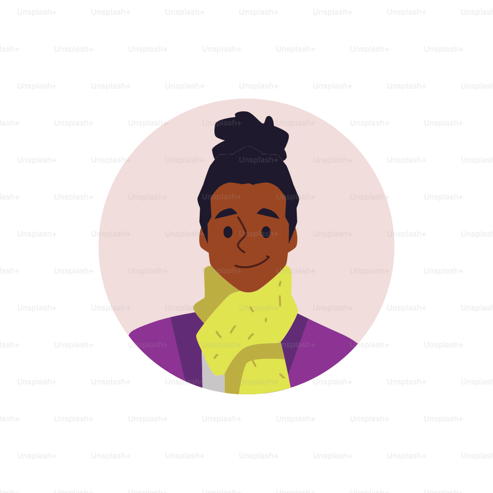 Avatar portrait of African American young smiling woman flat vector illustration isolated on white background. Photo representative avatar image for internet forums.