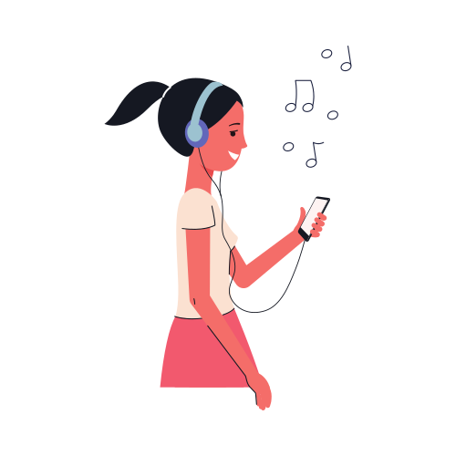 Cute cheerful girl or young woman cartoon character in headphones listening  music, flat vector illustration isolated on white background. Music device  and technology. vector – Technology Image on Unsplash, image size:3000x3000