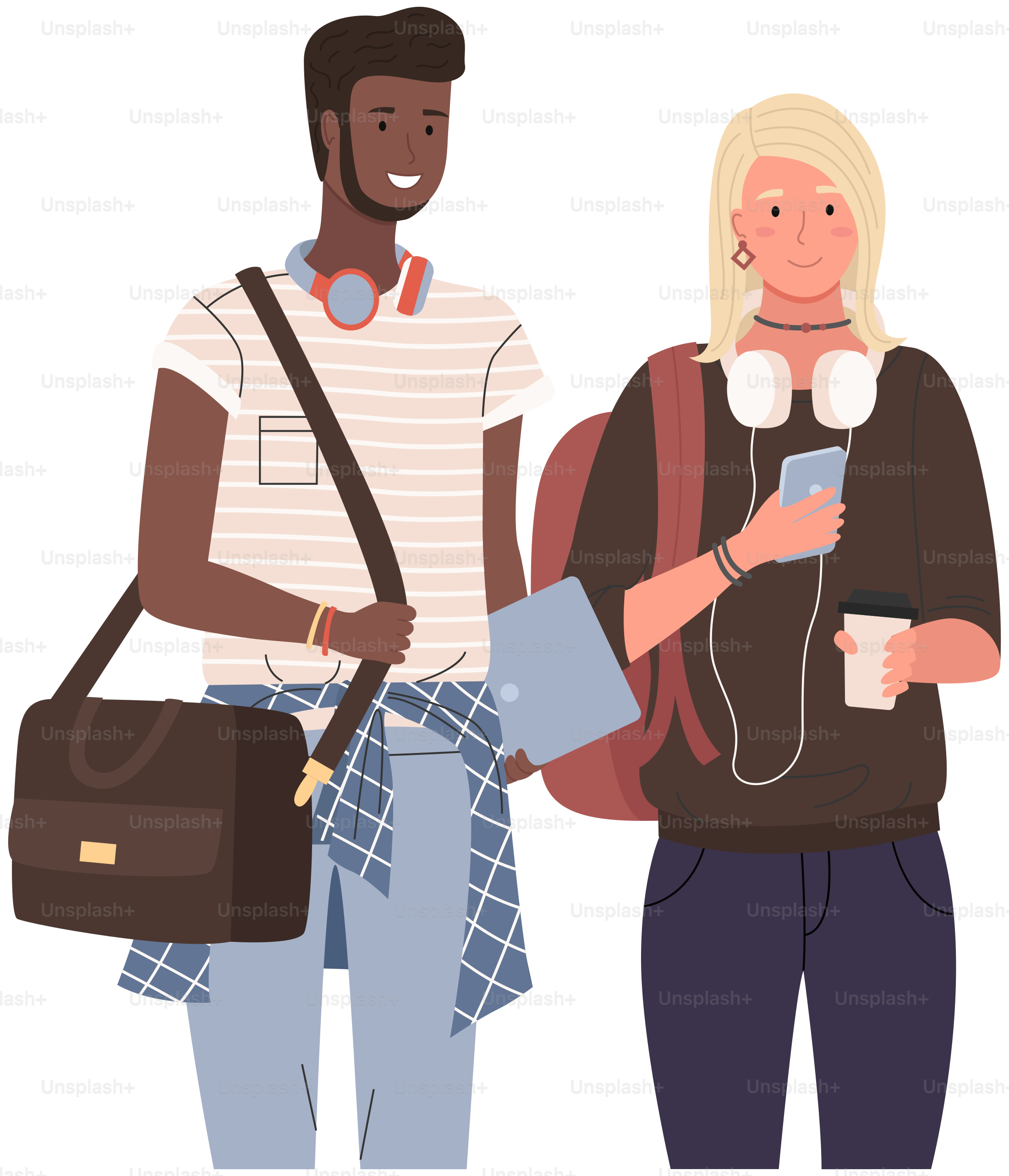 Diverse college, university students standing in line. Group of young people, multicultural men and women. Multinational couples, students of educational institution, university with books and laptops