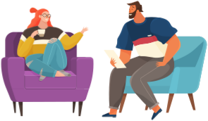 Colleagues are communicating. People discussing working questions. Employees during work. Men have dialogue, talk, relax in studio. Communication, conversation at workplace business manager meeting