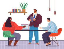 Personnel de bureau, travail et communication. Chef et subordonnés. Divers travailleurs, équipe de gestionnaires. Cadres supérieurs employés de différents niveaux. Employés de bureau. Collègues. Des collègues discutent du travail d’équipe du projet