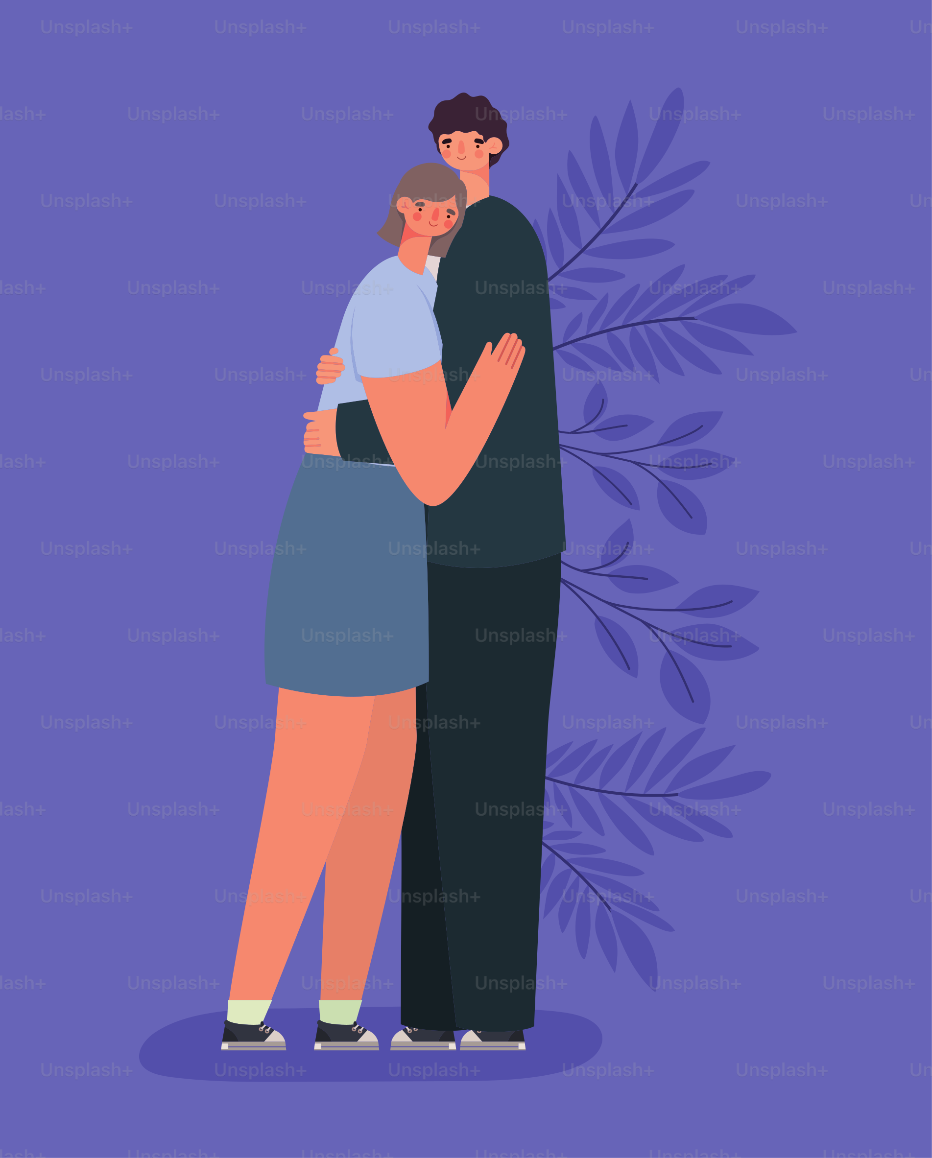 cute couple representation with stars