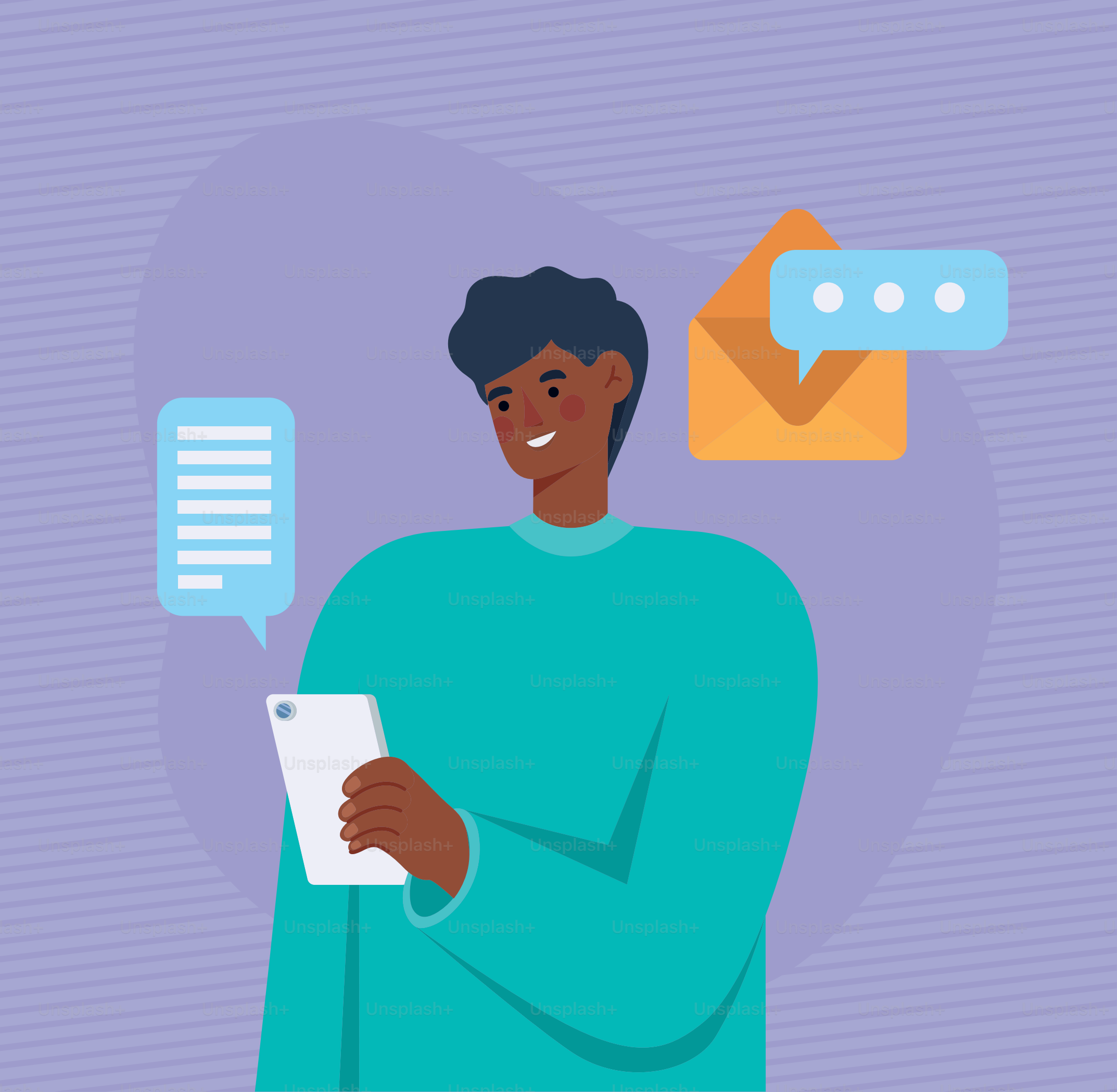 man working in the phone
