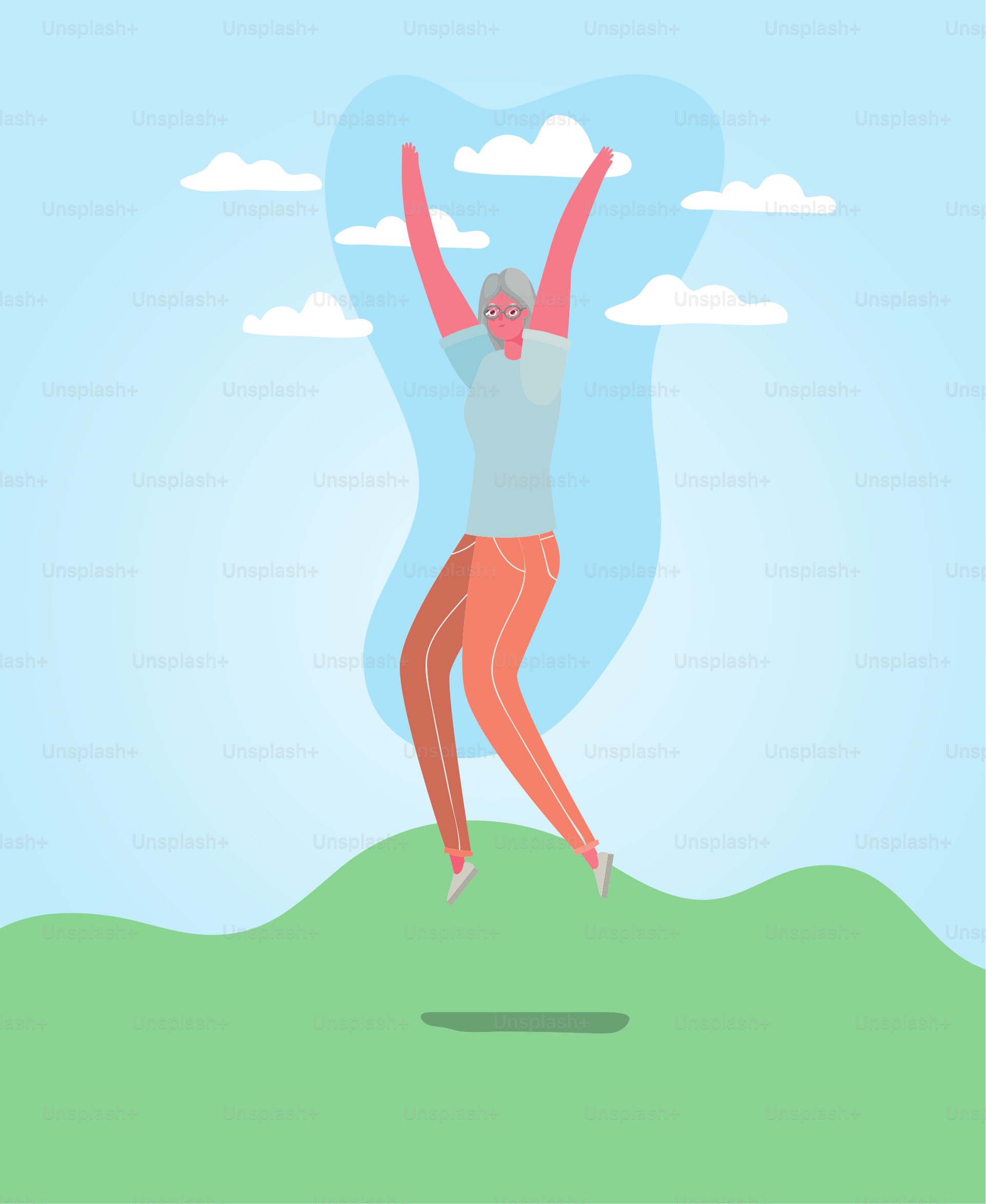 Mujer mayor dibujos animados caminando en el diseño del parque, Tema de  actividad al aire libre Ilustración vectorial vector – Imagen de Gente en  Unsplash, image size:3000x3660