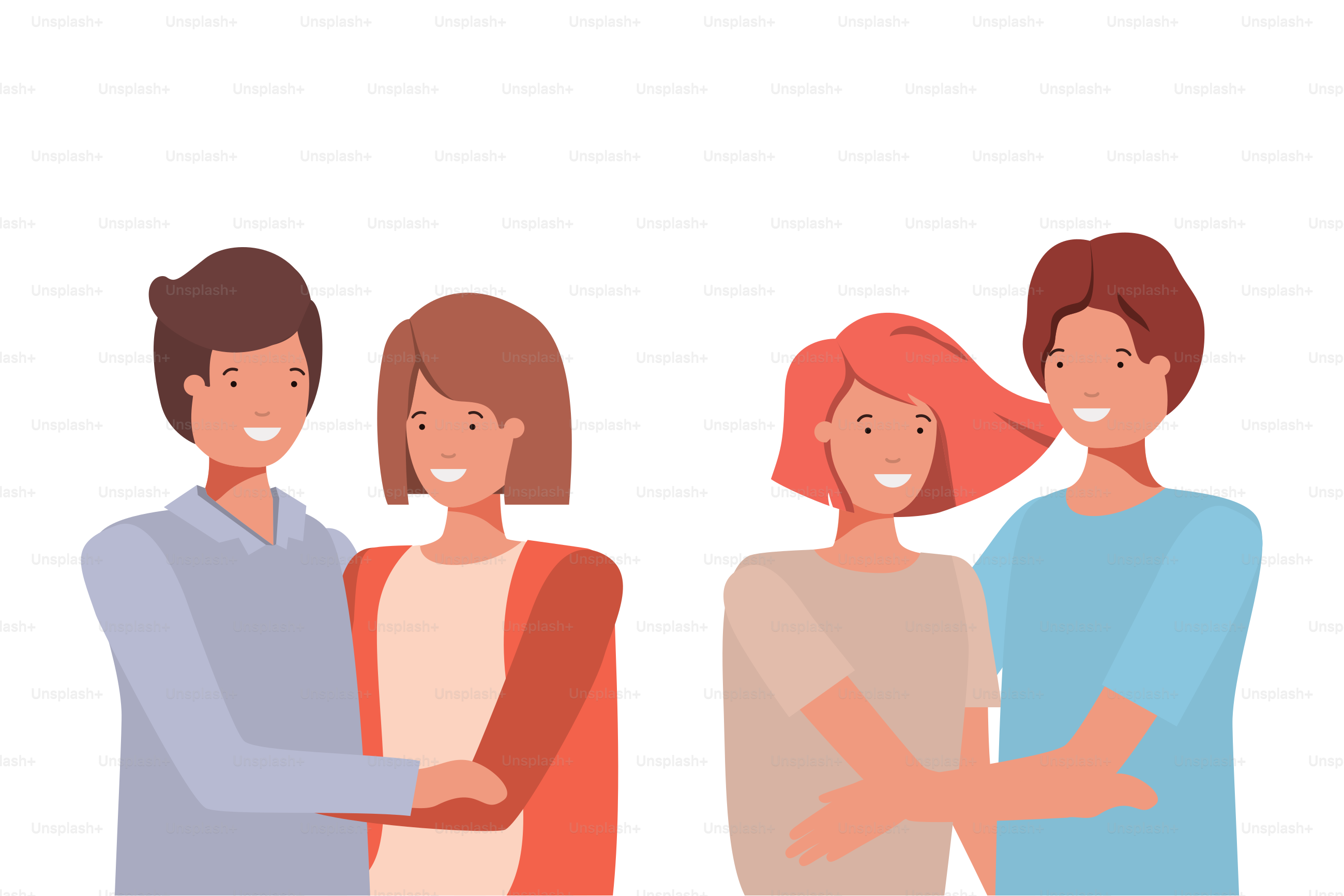 Couples of woman and man design, Relationship love romance holiday and together theme Vector illustration