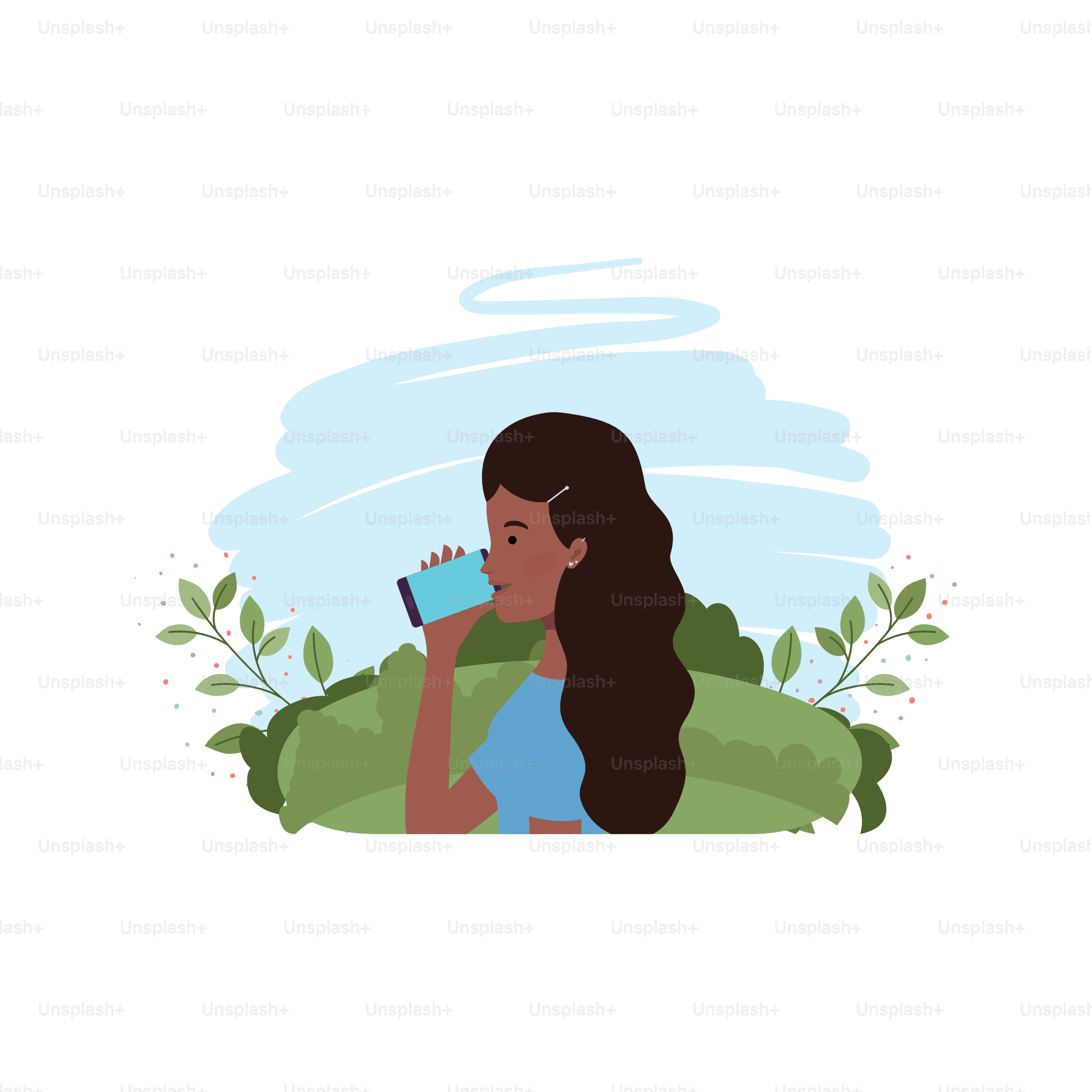 Joven con fondo de paisaje diseño de ilustración vectorial