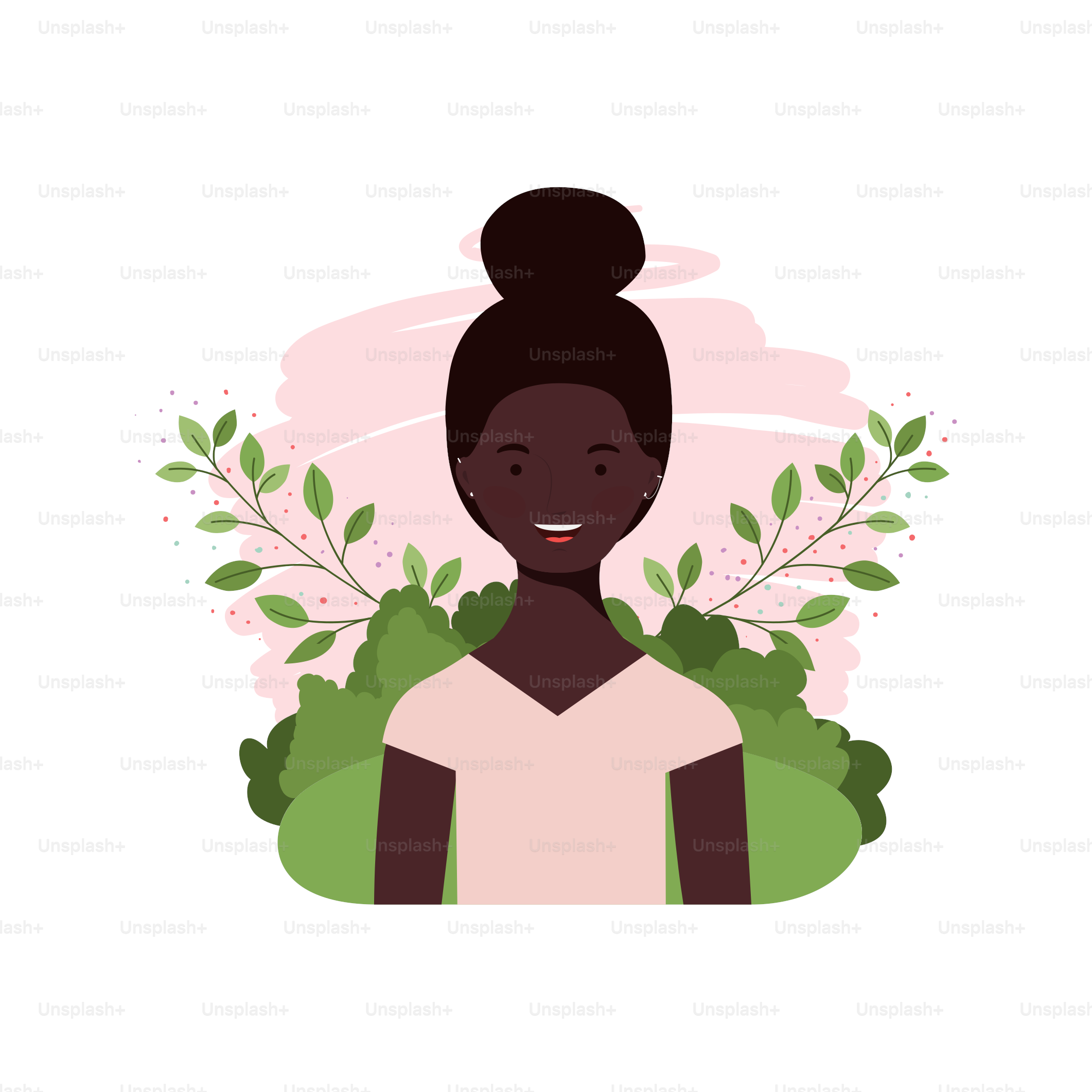 young woman with landscape background vector illustration design