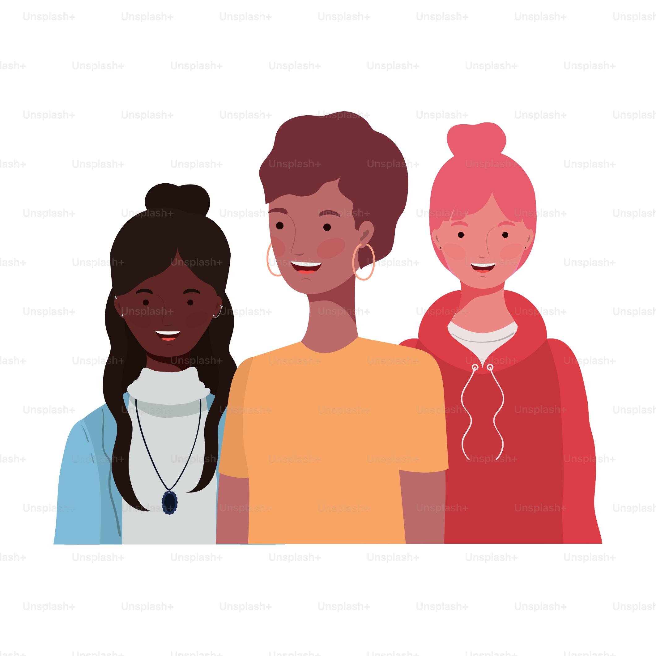 young women on white background vector illustration design