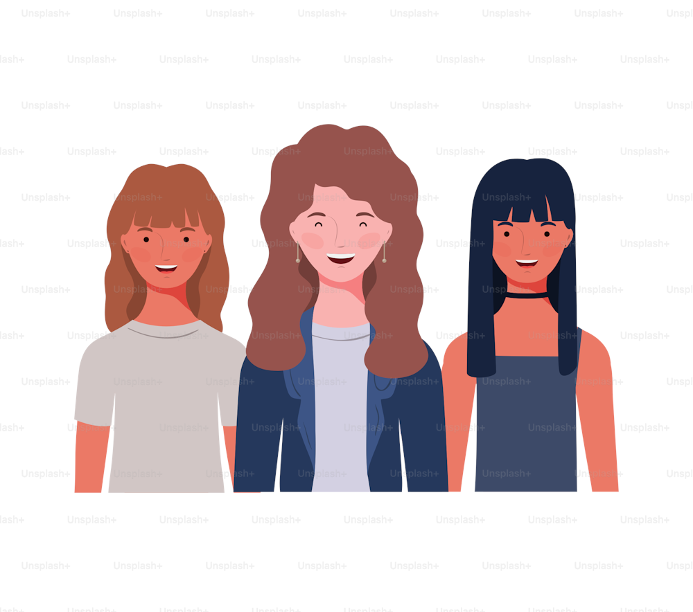 young women on white background vector illustration design
