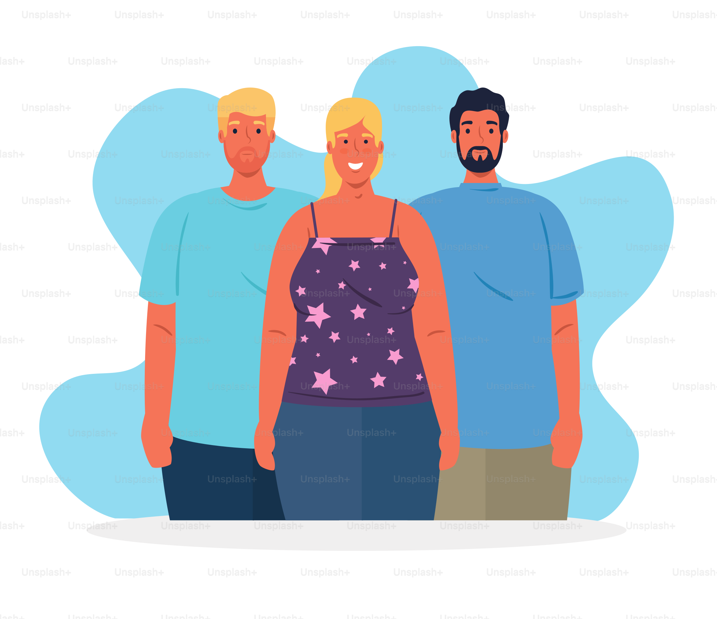 multiethnic people together, woman and men, diversity and multiculturalism concept vector illustration design