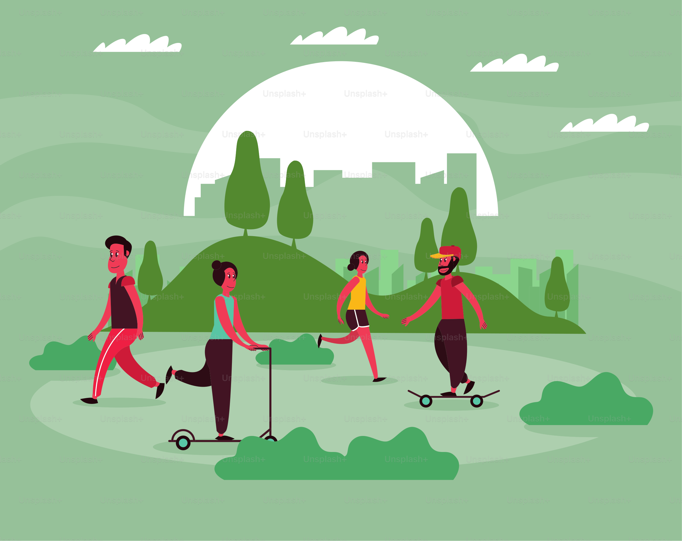 persons in car free day landscape scene