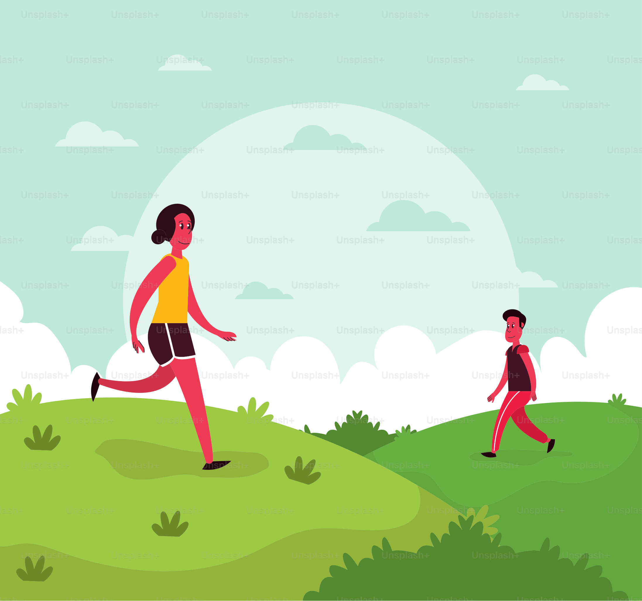 couple walking in the camp car free day