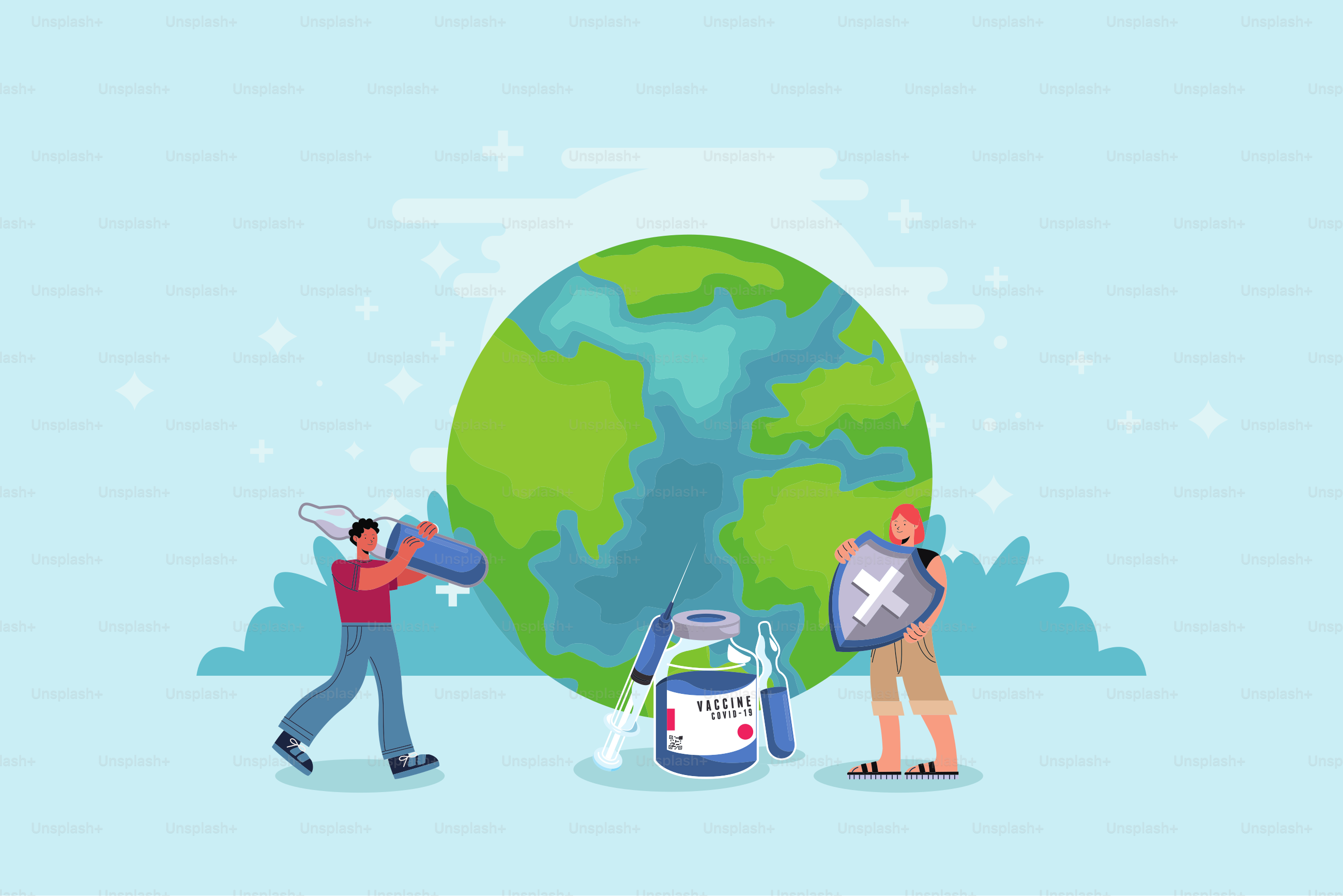 covid19 vaccination with couple poster