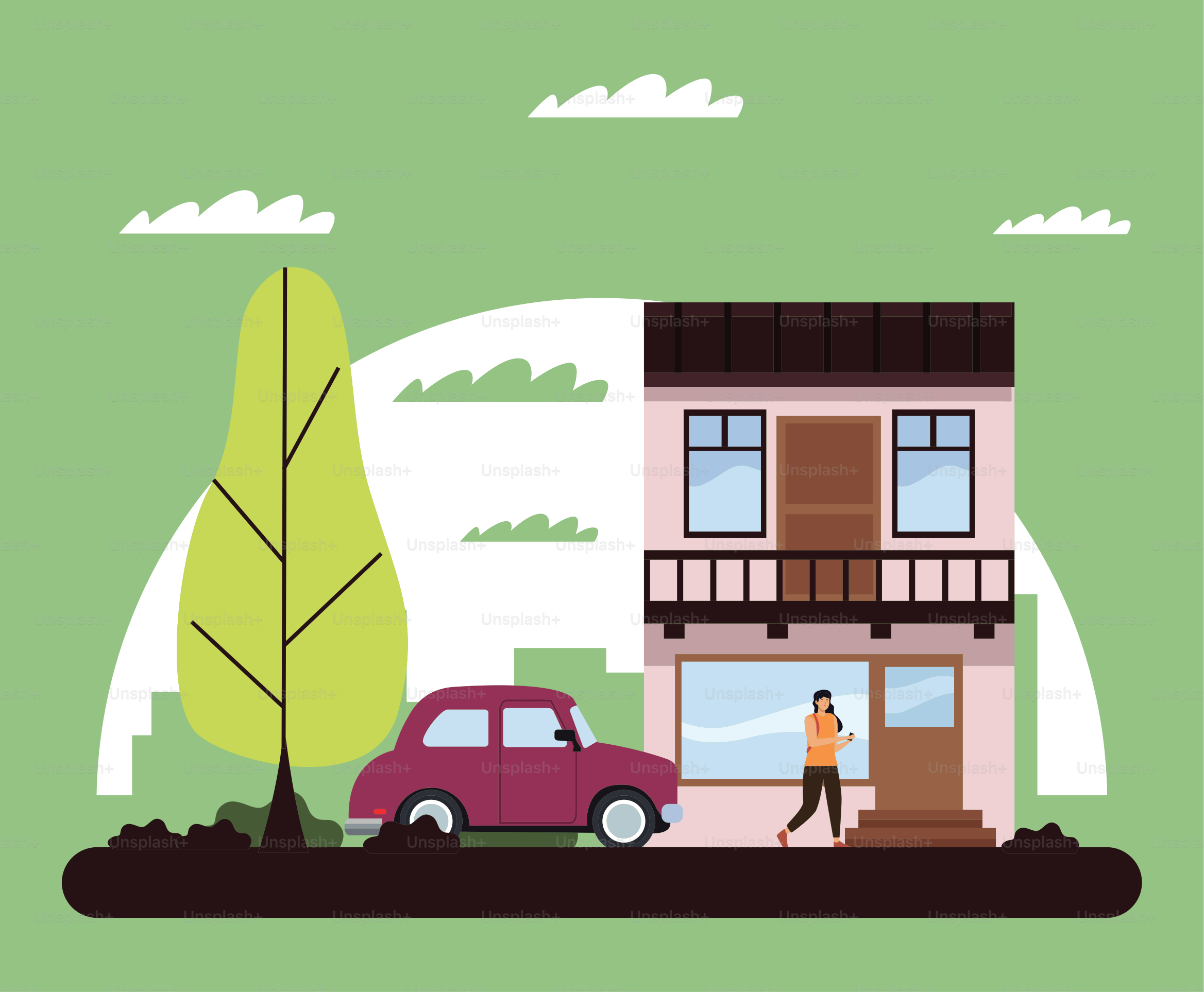 Frau, die auf der Straße läuft, Figur