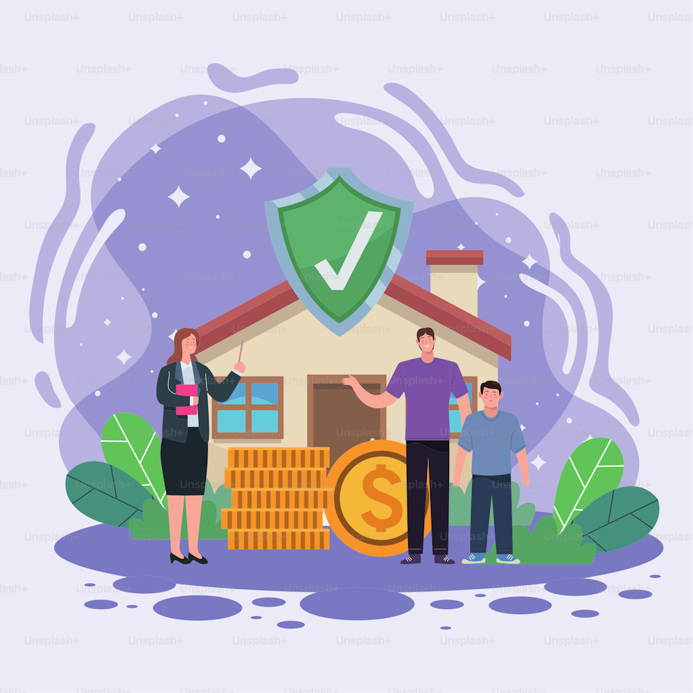 home and family insurance icons