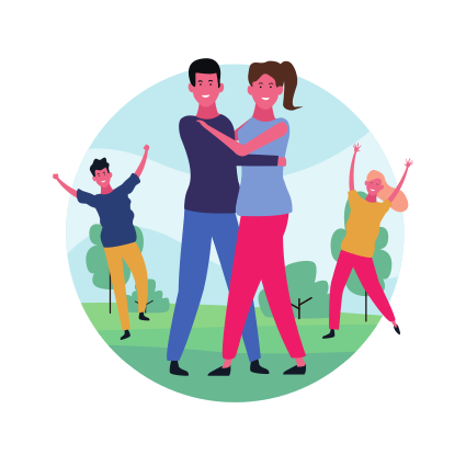 Tanzpaar-Avatar mit rundem Symbol Vektorillustration Grafikdesign