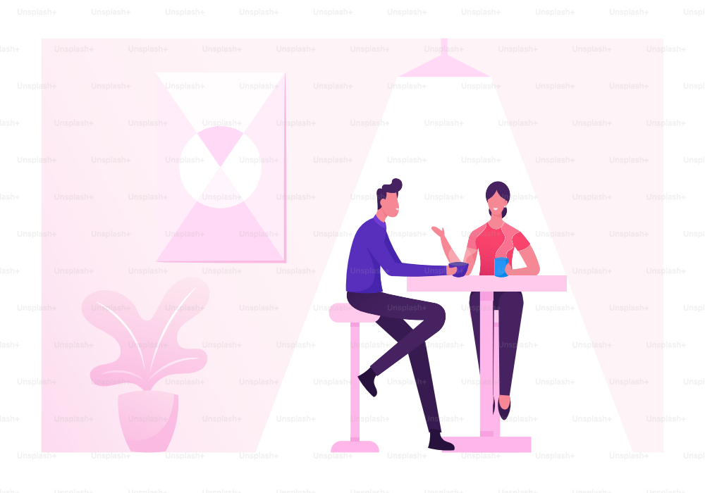 Café, cafeteria ou café com pessoas sentadas à mesa tomando café, personagens masculinos e femininos relaxados passam o tempo juntos tendo pausa ou relaxando no fim de semana. Ilustração vetorial plana dos desenhos animados