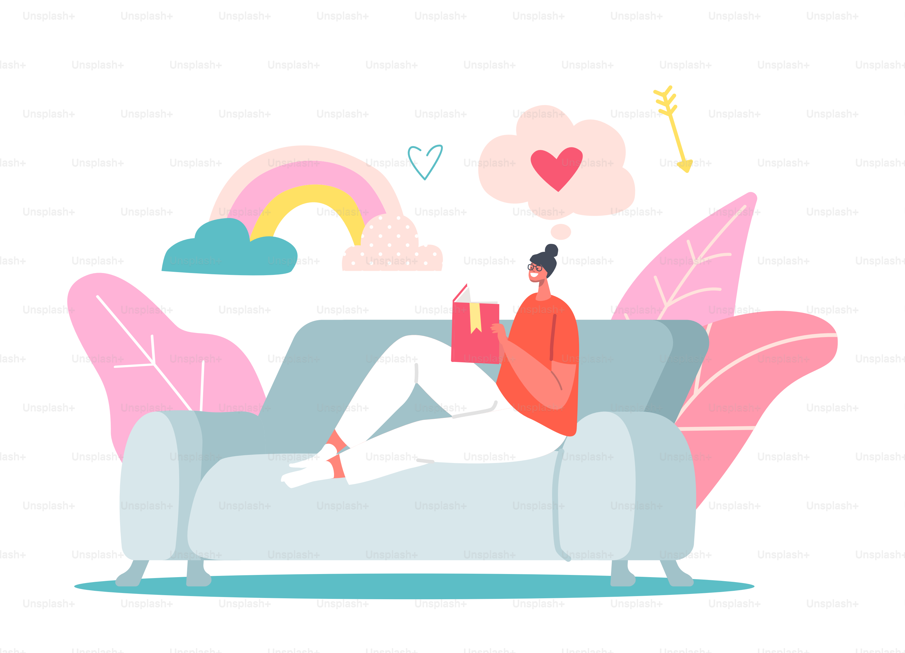 Fille assise sur un canapé écrivant dans un journal rose à propos de moments d’amour et de vie. Personnage : prendre des notes, écrire des mémoires dans un carnet. Adolescente d’école partage ses sentiments avec Notepad. Illustration vectorielle de bande dessinée